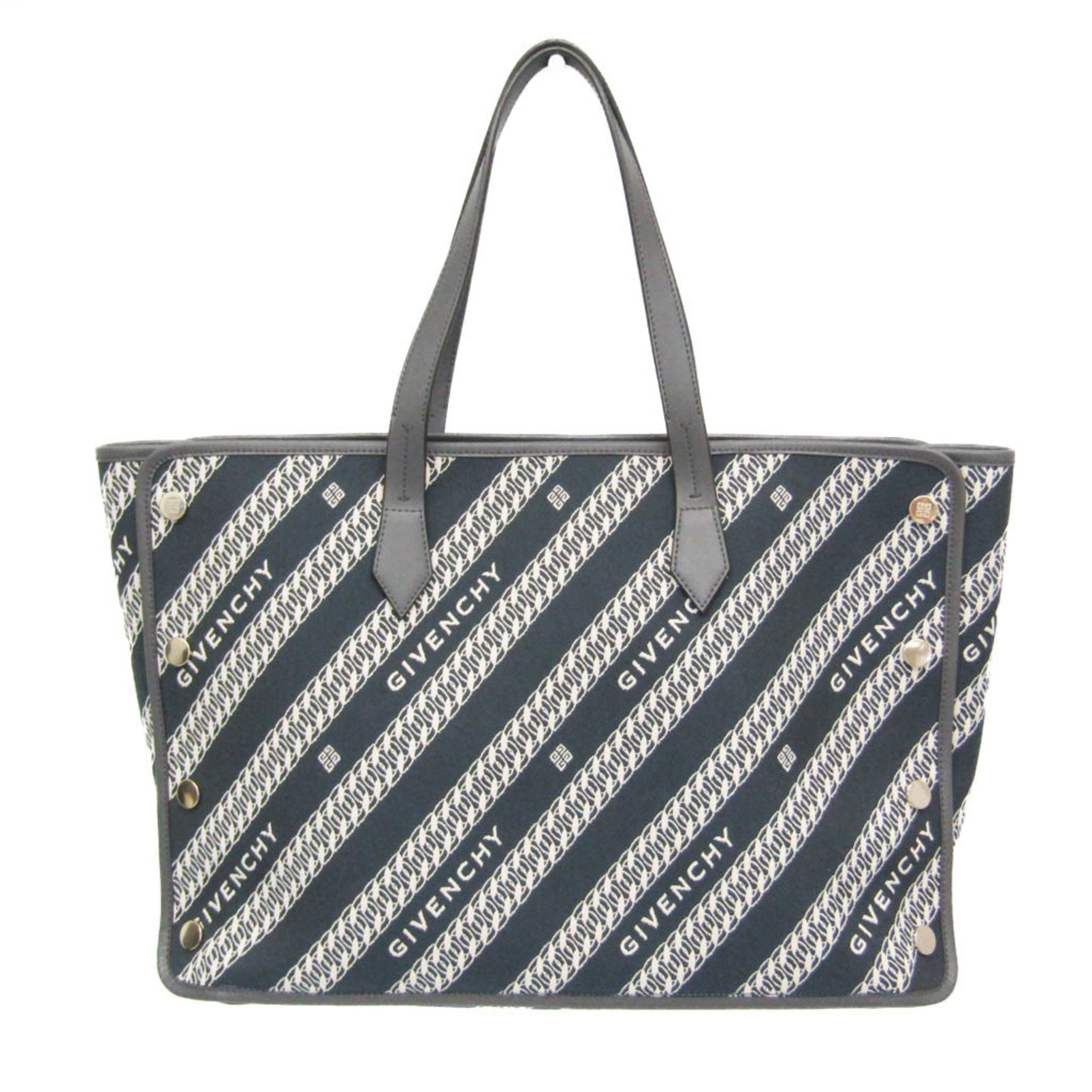 Givenchy Bond Tote Men,Women Leather,Canvas Tote Bag Gray,Navy,White
