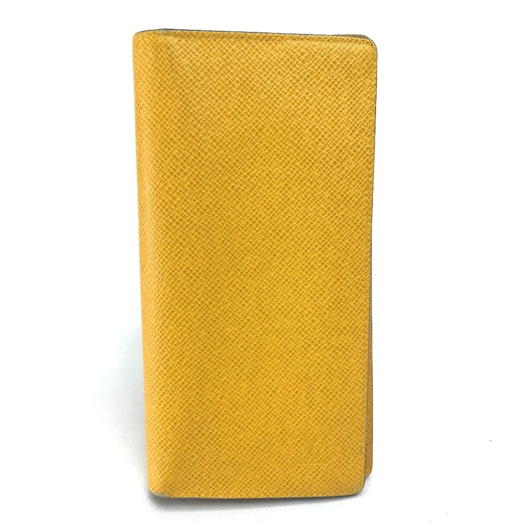 Louis Vuitton Taiga Portefeuille Brazza Long Wallet in Leather, Yellow