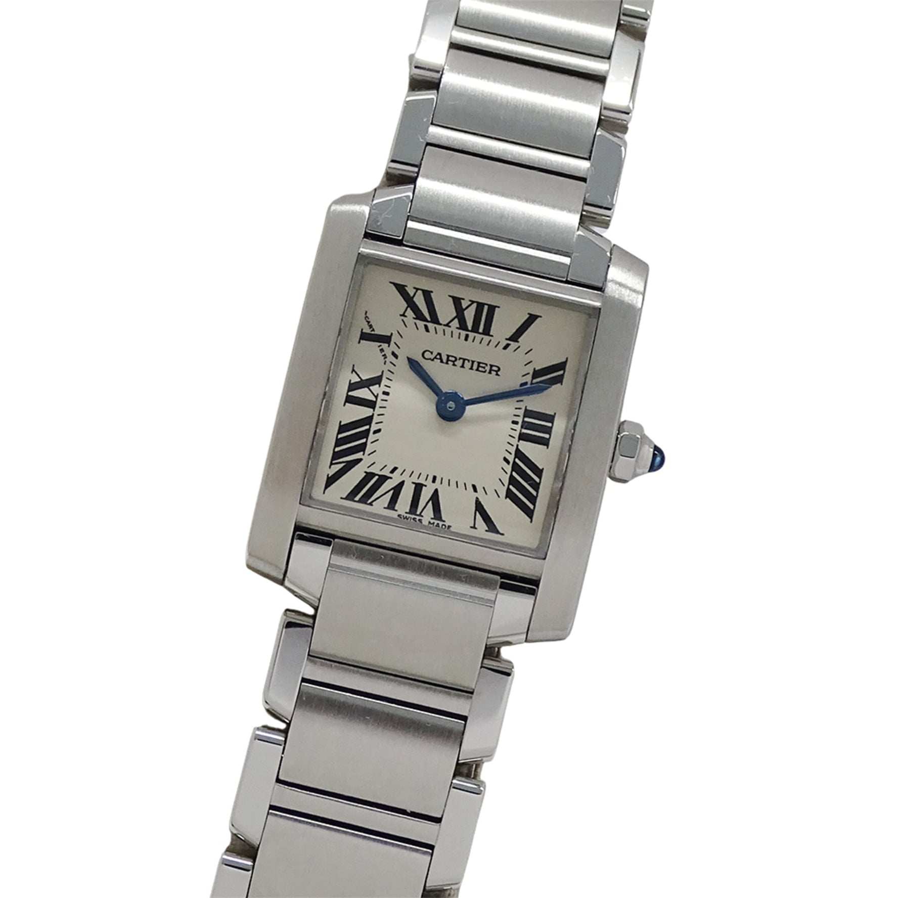 Cartier Tank Française Watch, Small Quartz, Stainless Steel, Silver/Ivory, Polished