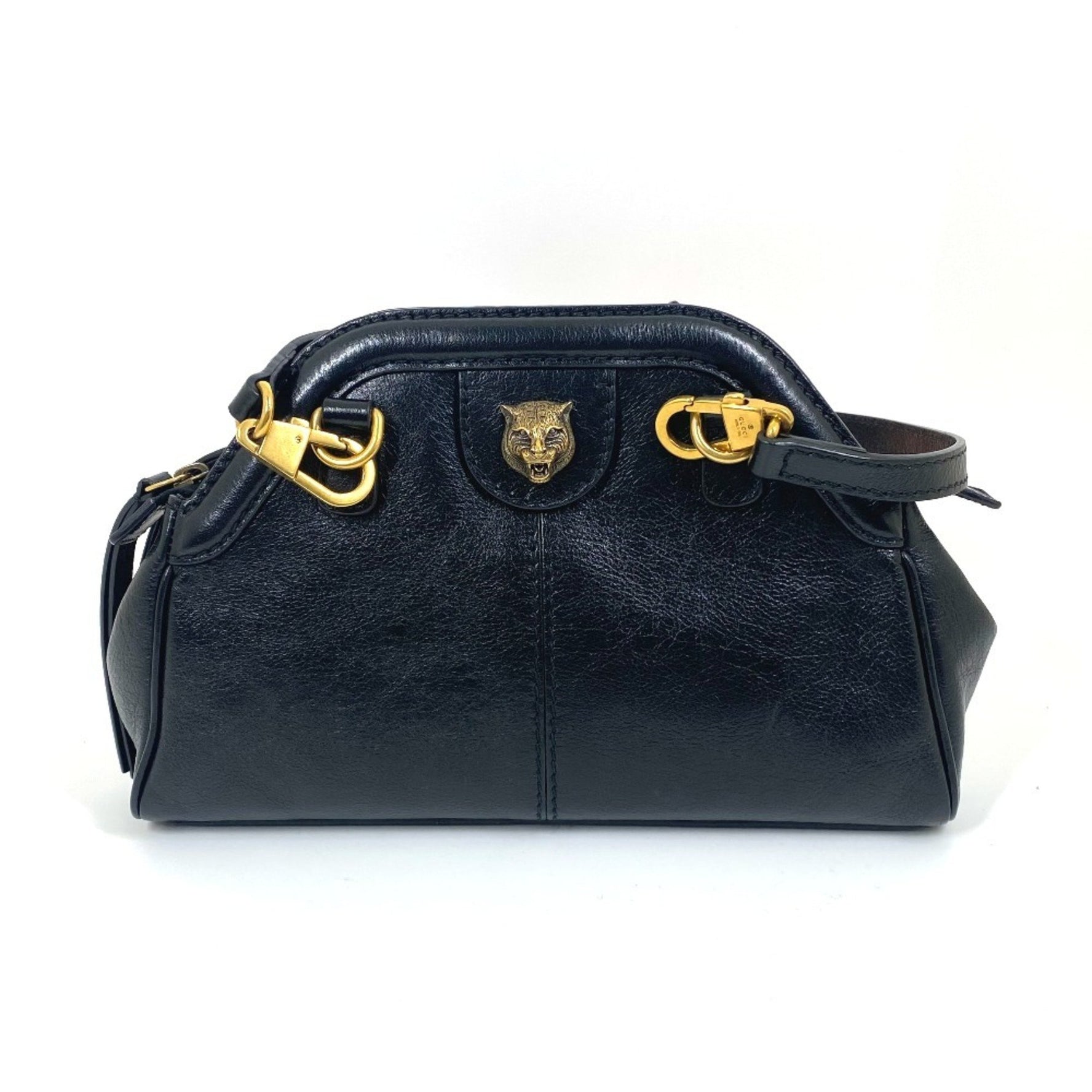 GUCCI GG Marmont Liber Tiger and Cat Head Clutch/Shoulder Bag in Leather