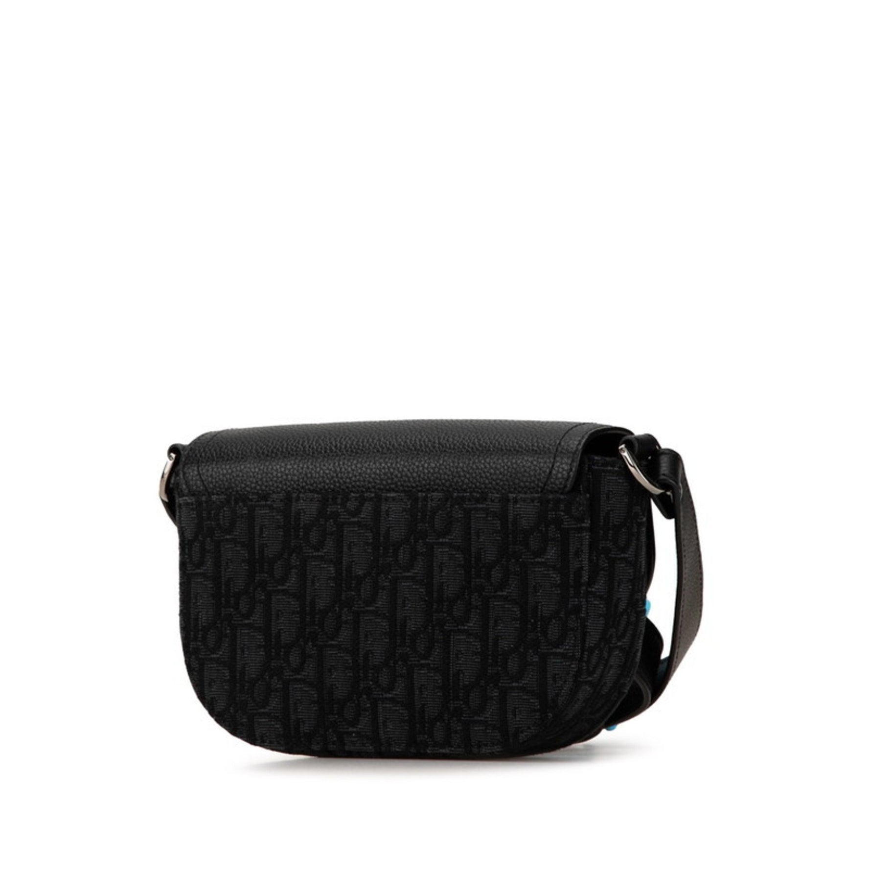 Christian Dior Dior Trotter Saddle Shoulder Bag Canvas Leather