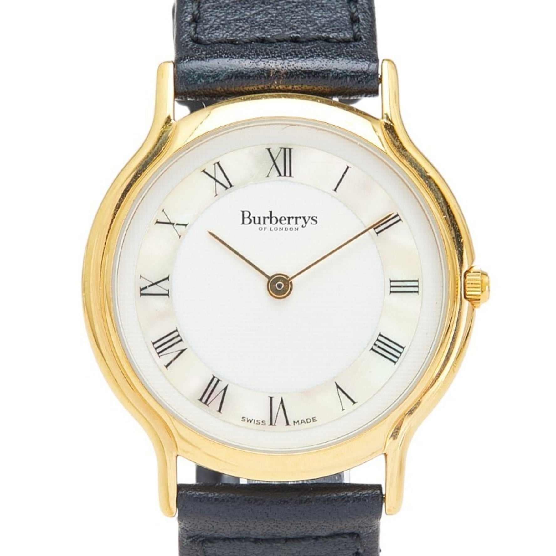 Burberry Quartz Watch with White Dial, Stainless Steel and Leather