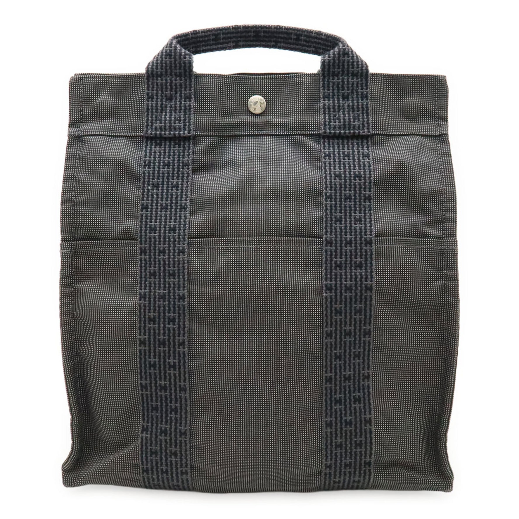 HERMES Air Line Sac Ado MM Backpack Shoulder Bag Canvas Gray