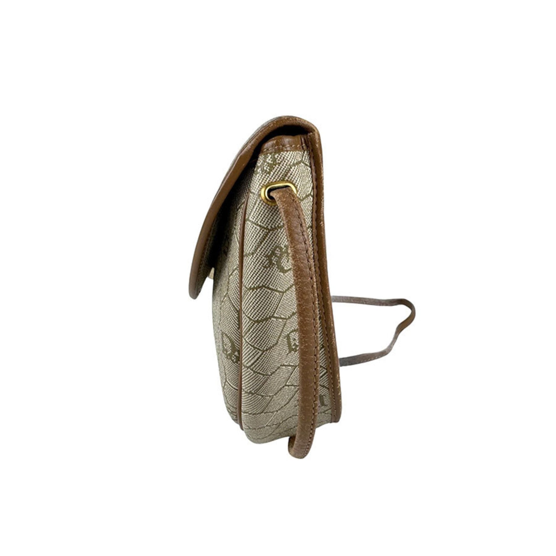 Christian Dior Leather Shoulder Bag in Beige and Brown