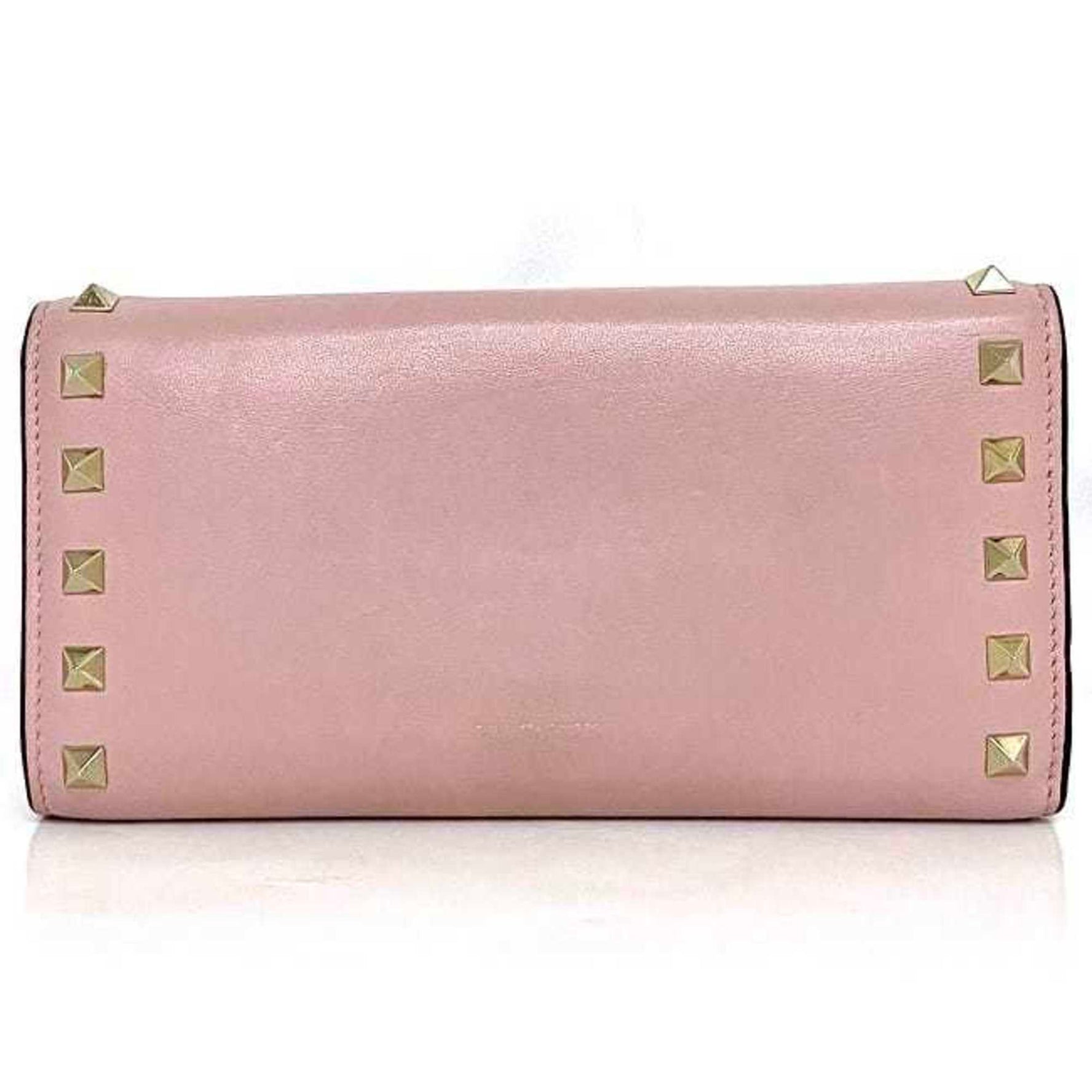 Valentino Garavani Bifold Long Wallet Rockstud Studded Leather Ladies
