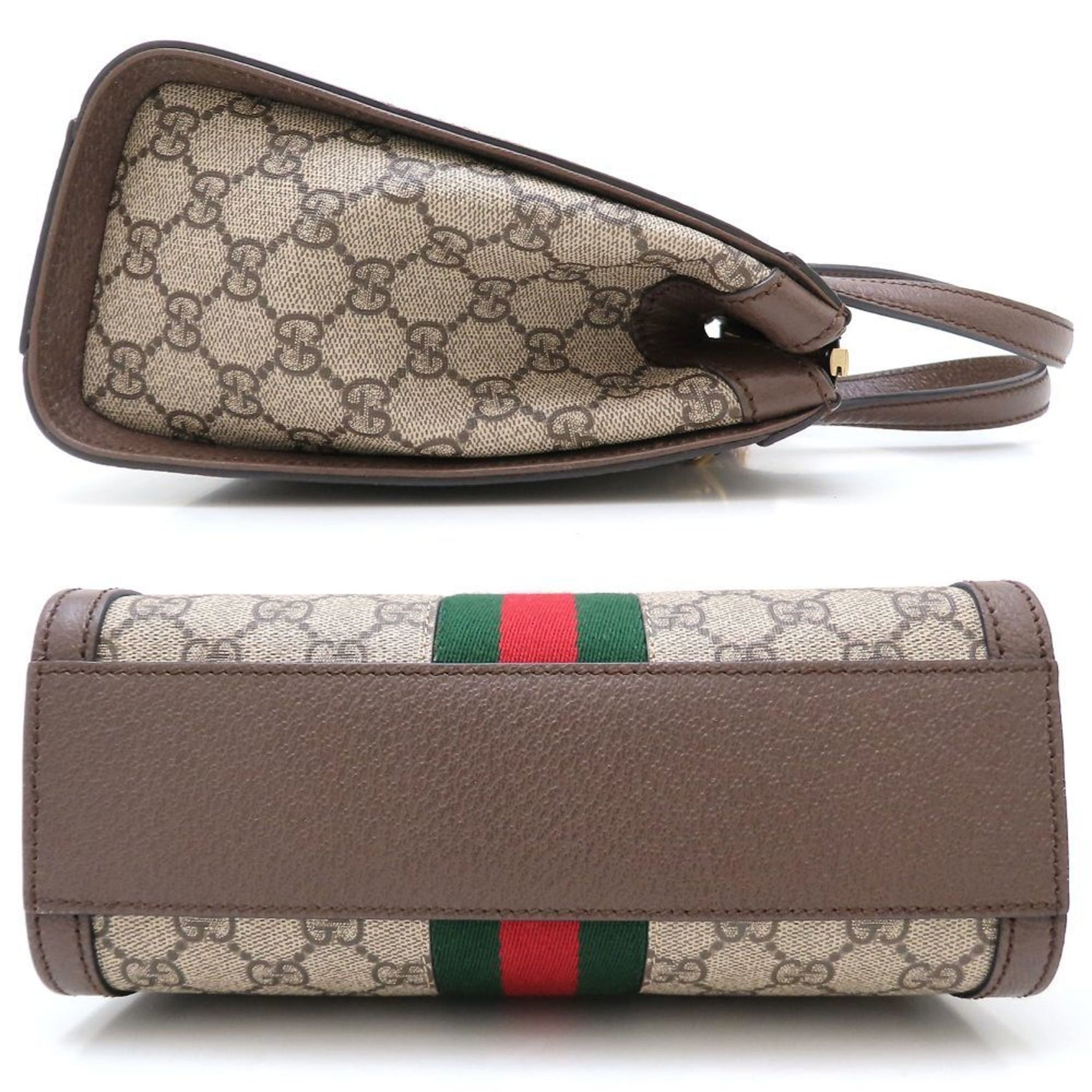 GUCCI Small Tote Bag GG Supreme Canvas x Leather Ebony