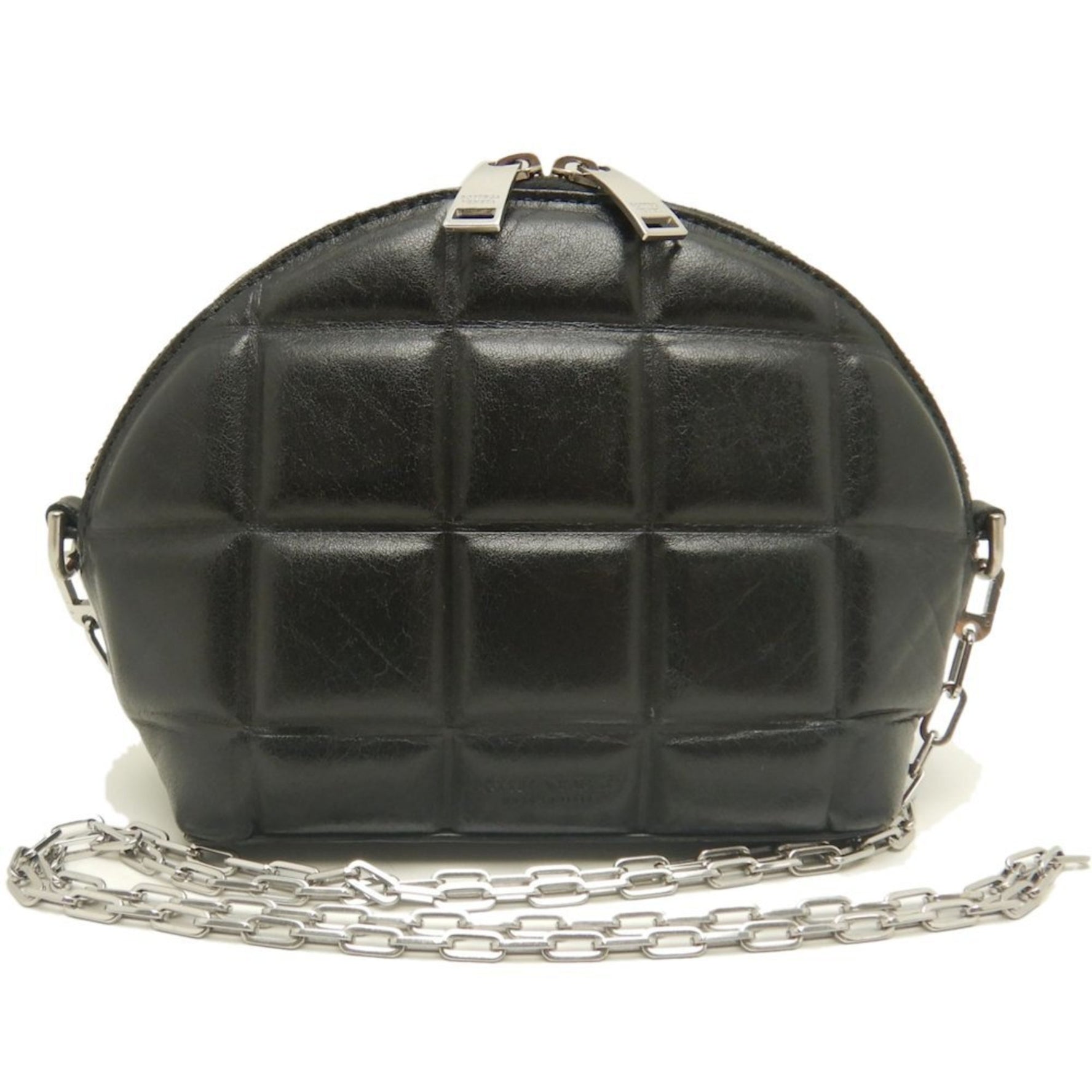 BOTTEGA VENETA Padded Half Moon Chain Shoulder Bag in Lambskin