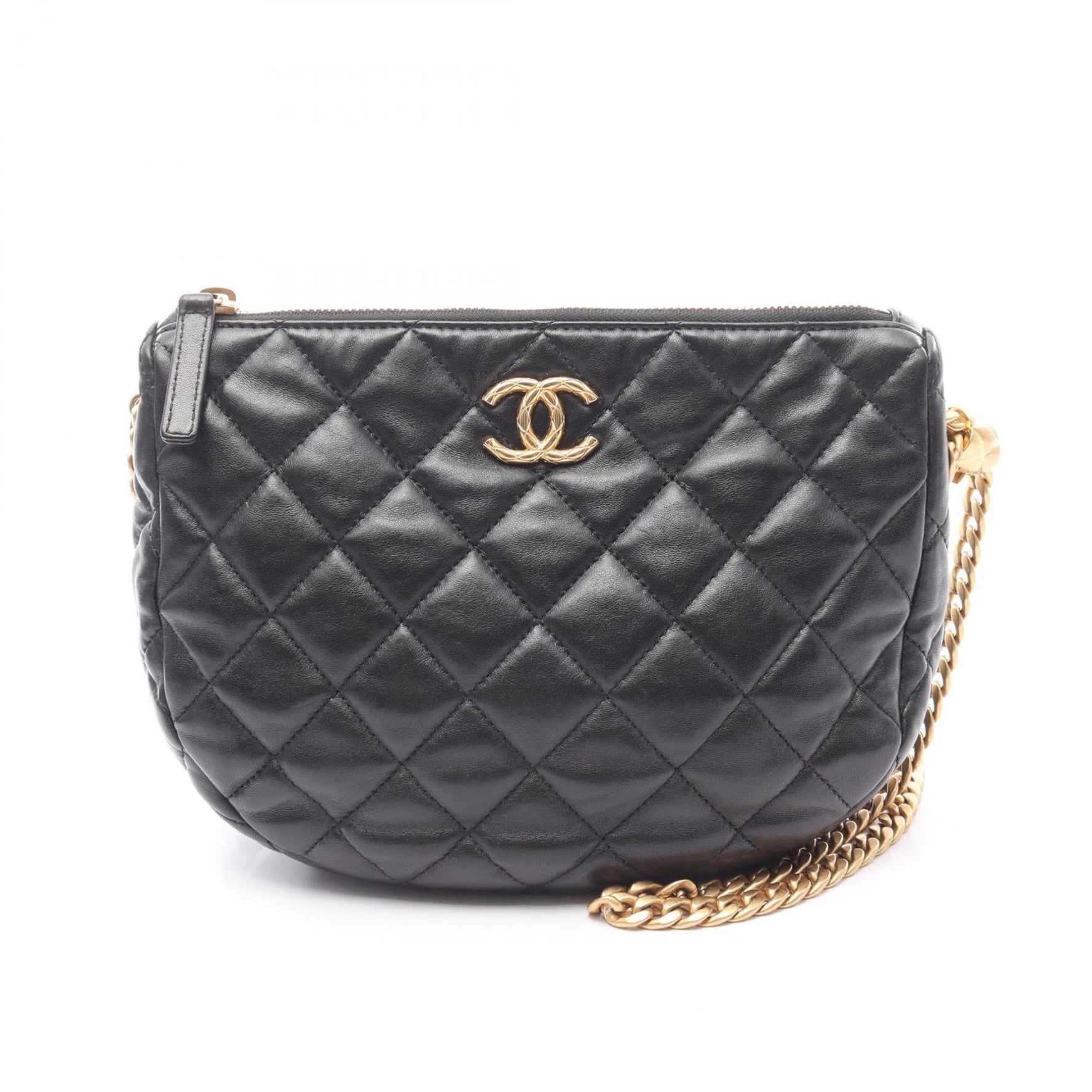 CHANEL Matelasse Small Hobo Bag Shoulder in Lambskin Leather, Black