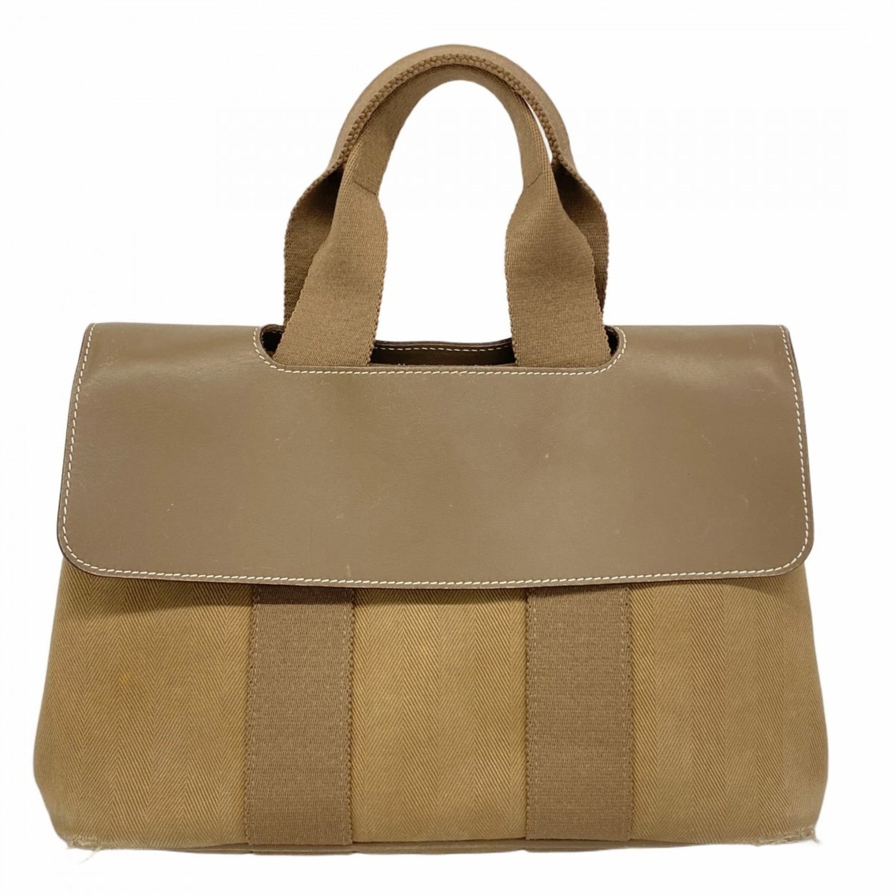 Hermes Hermès Valparaiso PM Tote Bag, Toile Chevron Etoupe