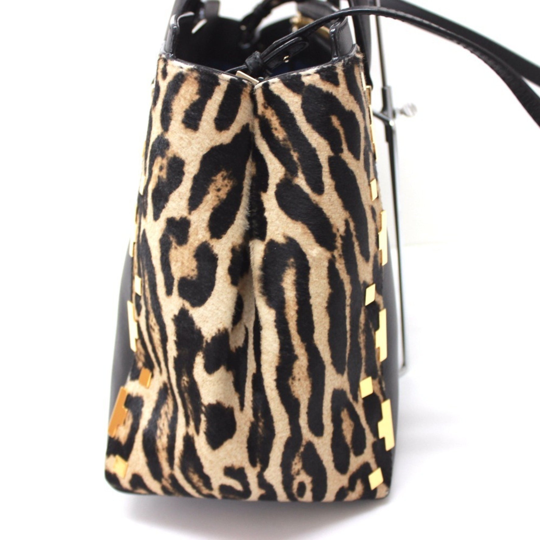 Jimmy Choo Leopard handbag shoulder bag leather pony black