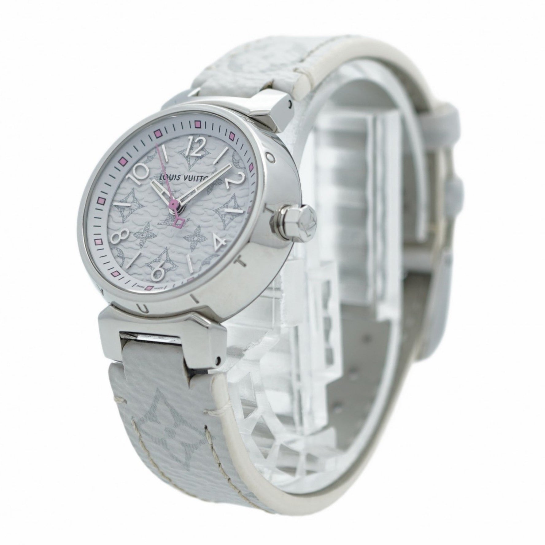 Louis Vuitton Tambour QA115 White Dial Women's Watch