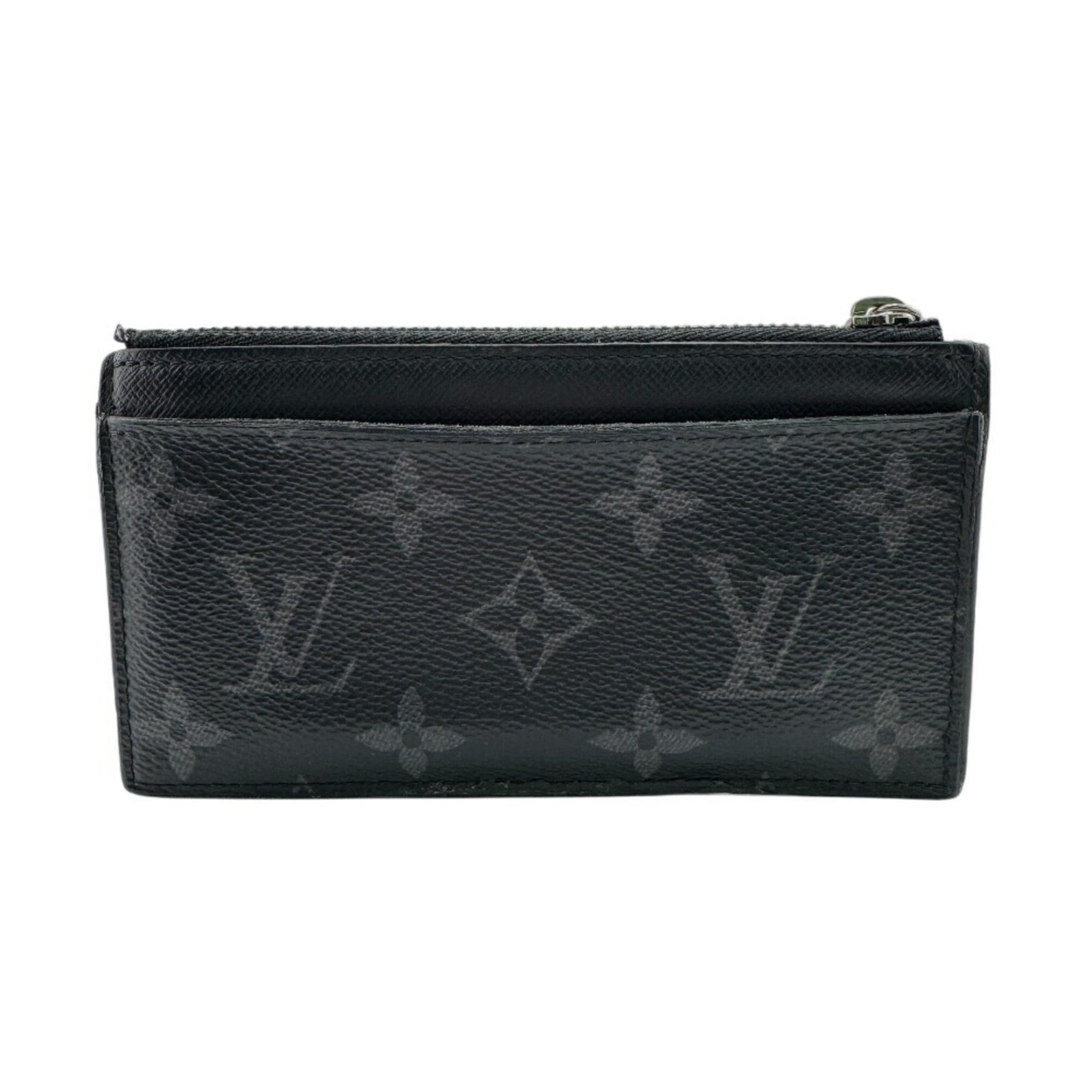 LOUIS VUITTON Coin Card Holder Case Monogram Eclipse Black