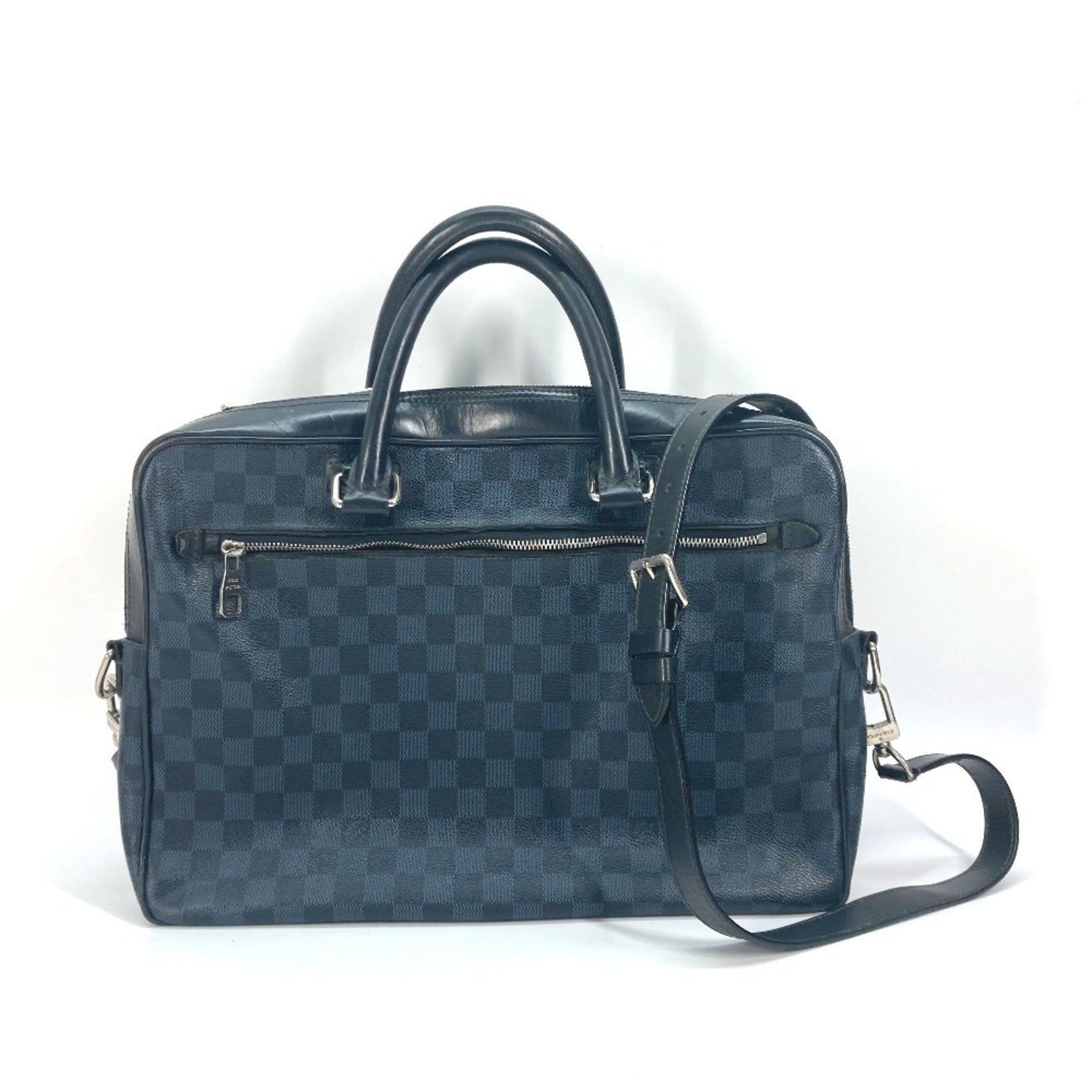 LOUIS VUITTON N41347 Damier Cobalt Porte-Document Business PDB 2AWY Handbag/Shoulder Bag/Business Bag in Canvas, Men's, Black