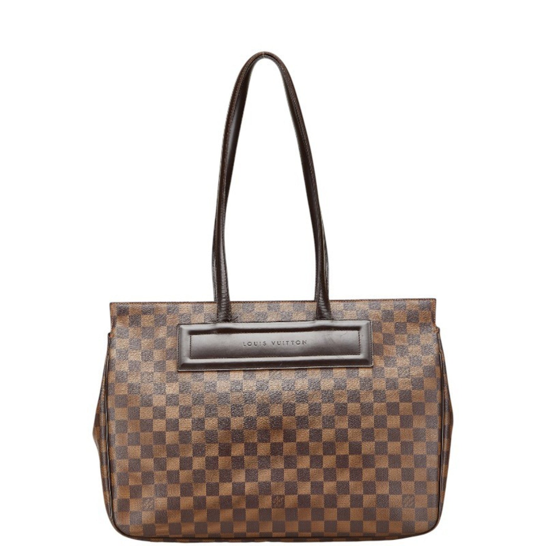 Louis Vuitton Damier Parioli GM Tote Bag Ebene Brown Leather LOUIS VUITTON