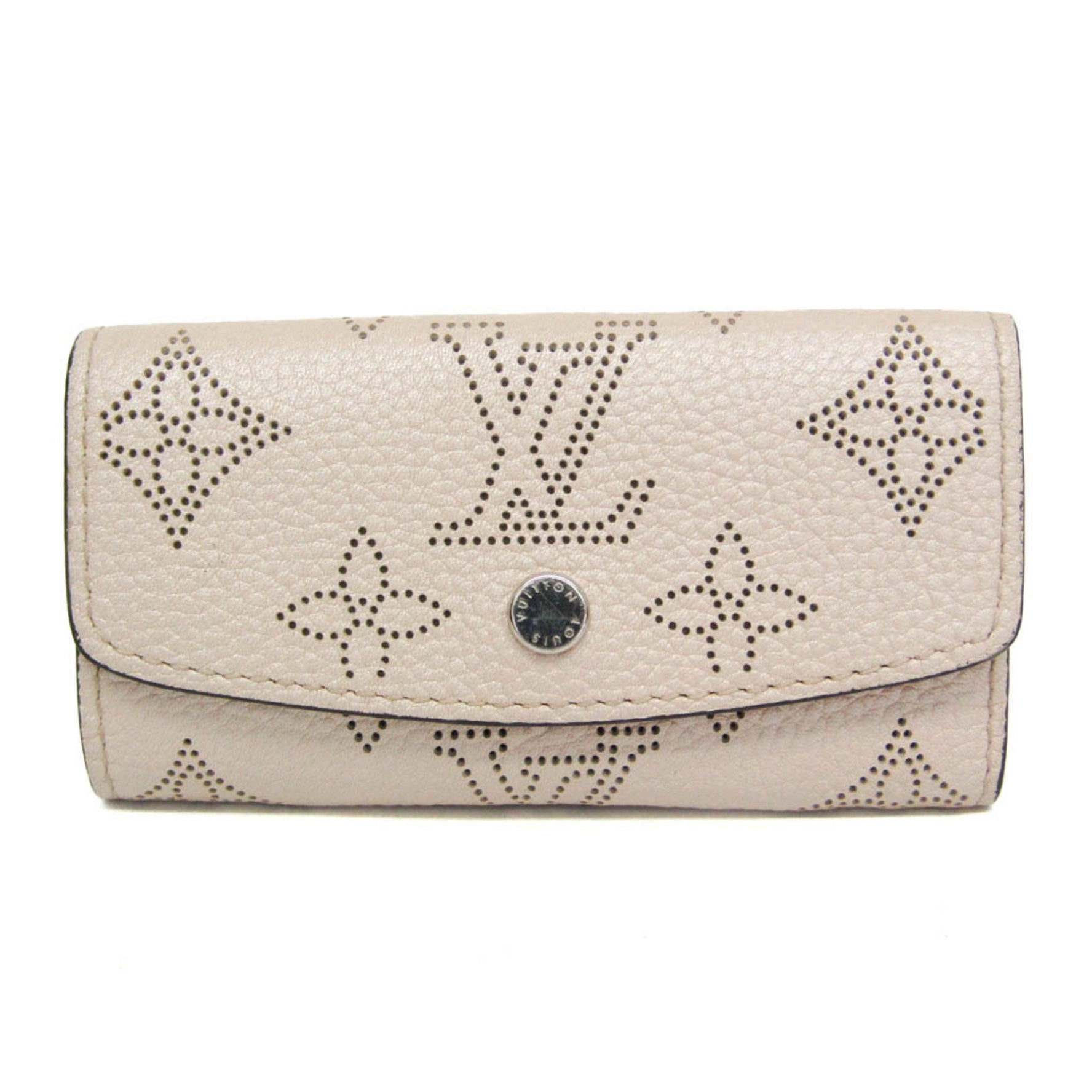 Louis Vuitton Mahina 4 Key Holder Men,Women Leather Key Case Pink Beige