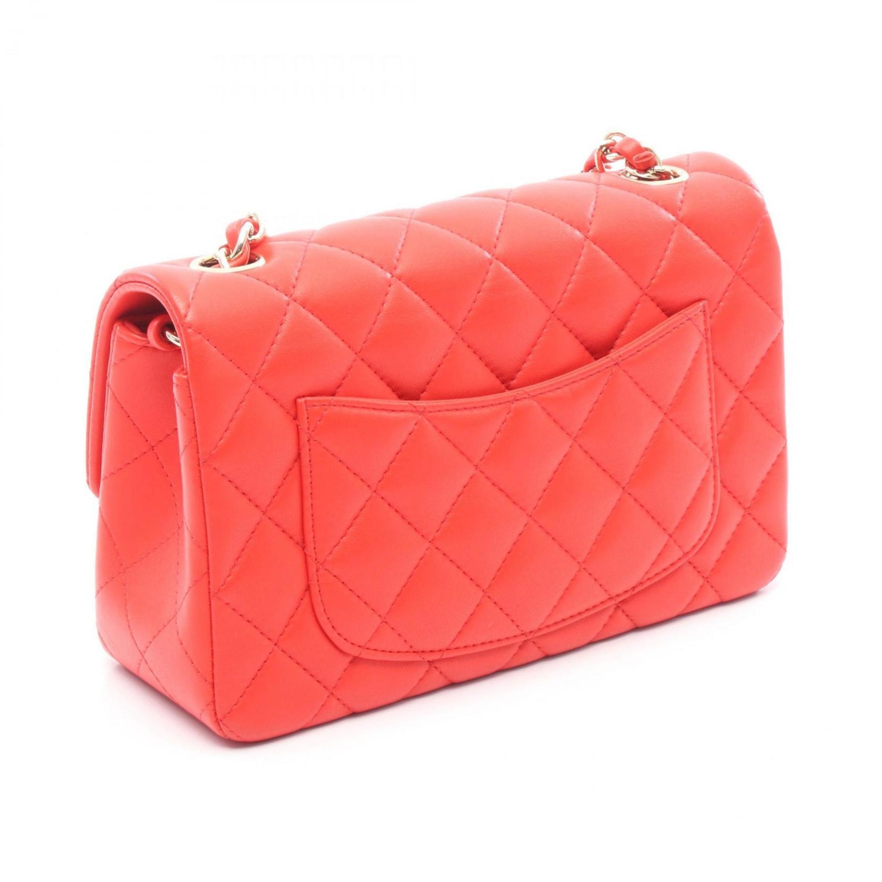 CHANEL Mini Matelasse 20 Shoulder Bag, Leather, Women's, Red, A01163