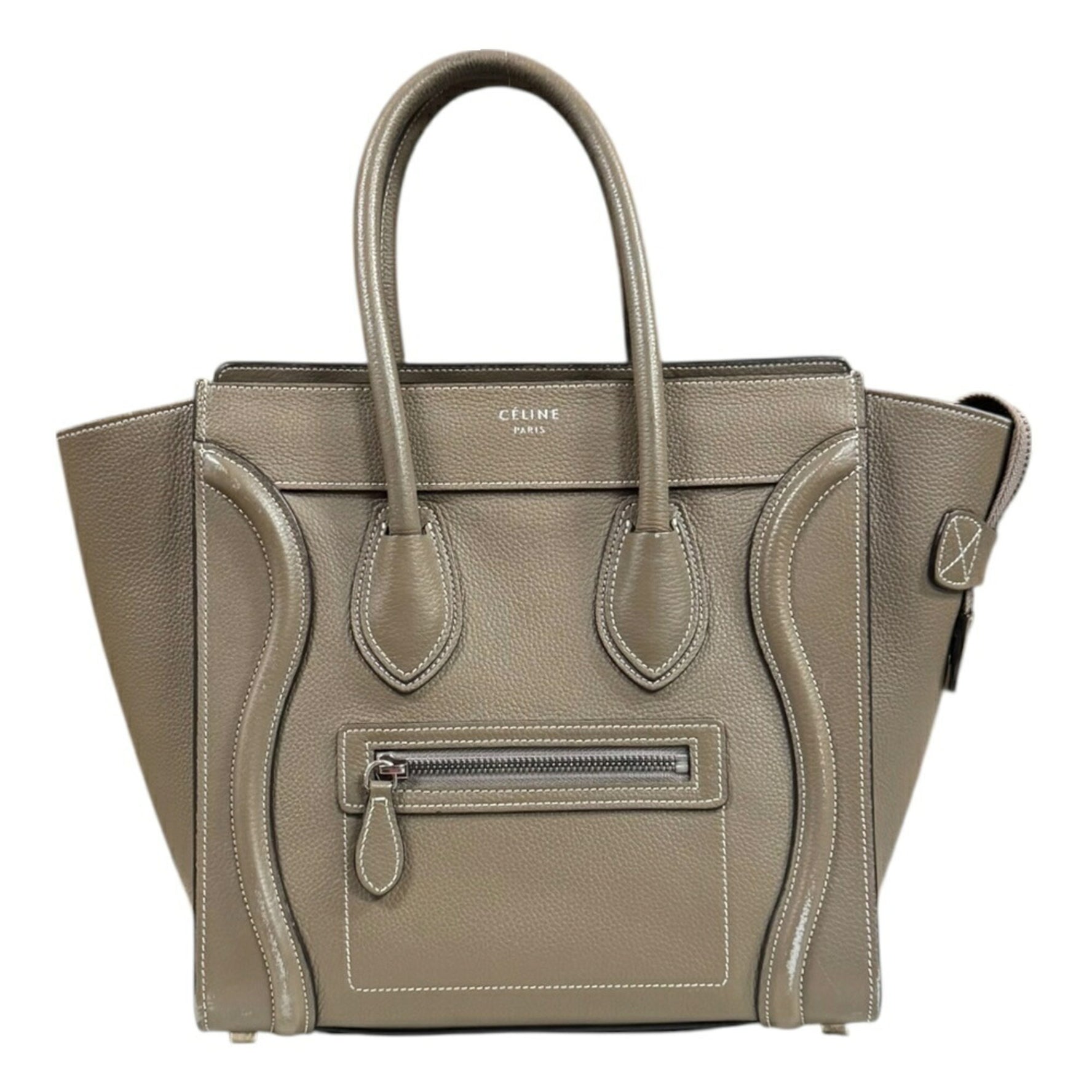 Celine Luggage Micro Shopper Handbag in Grey Leather