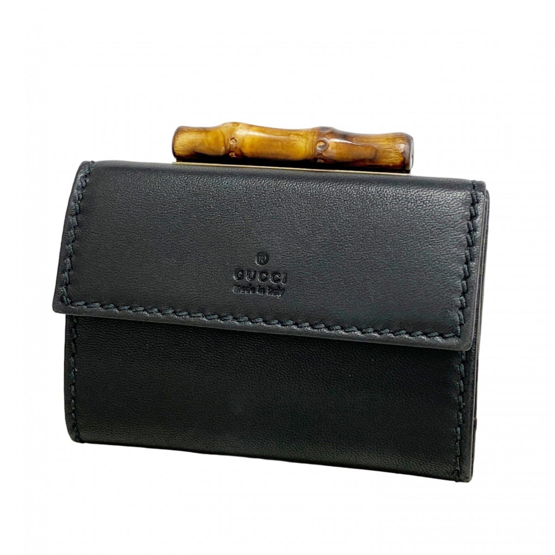 Gucci Bamboo Tri-fold Wallet Leather