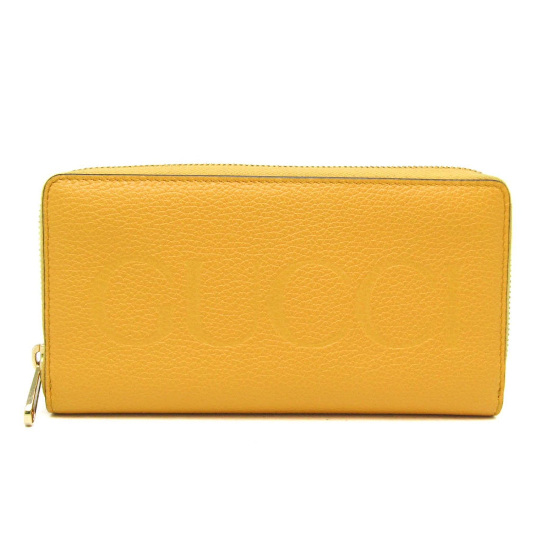 Gucci Logo Women,Men Leather Long Wallet (bi-fold) Yellow
