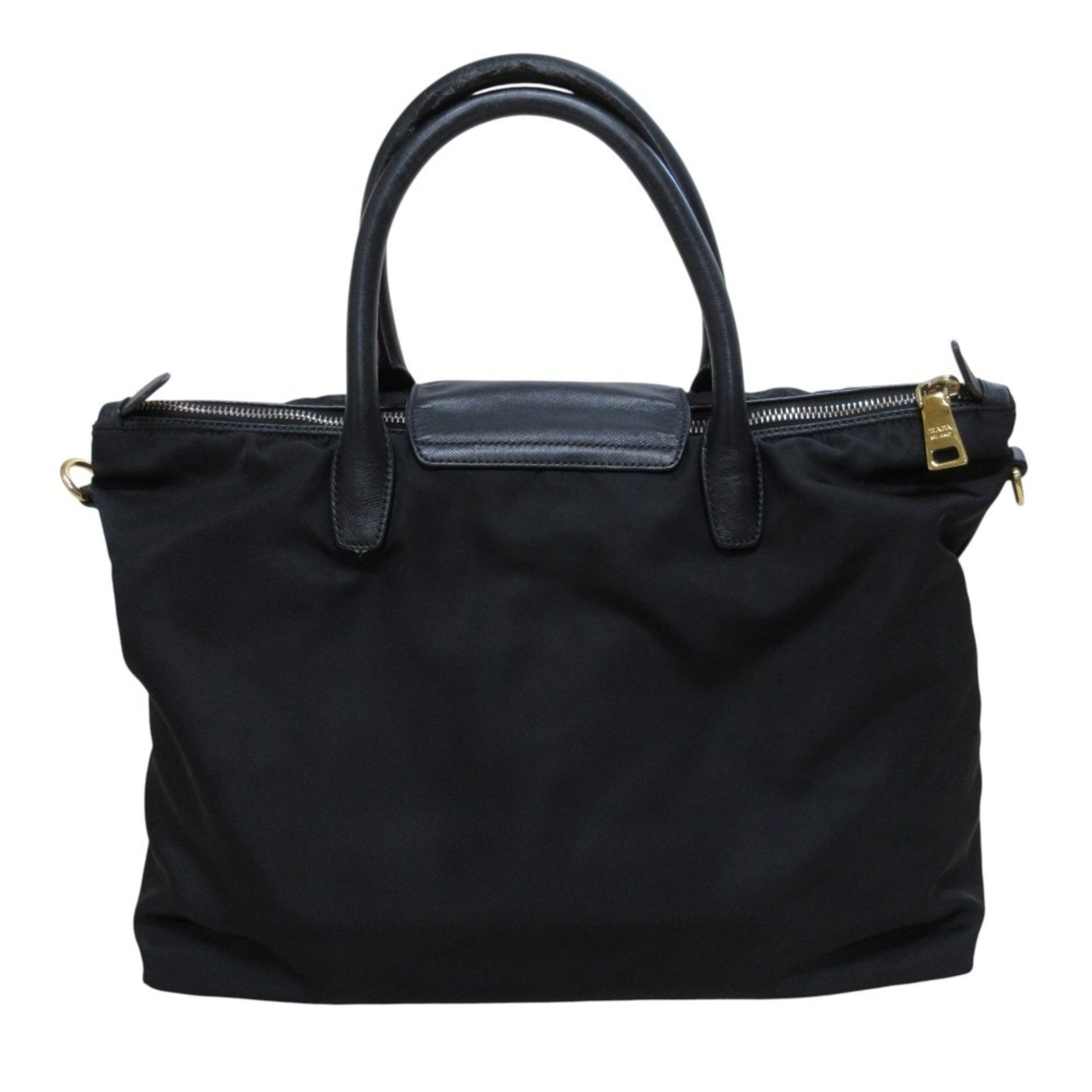 PRADA Nylon and Leather Handbag