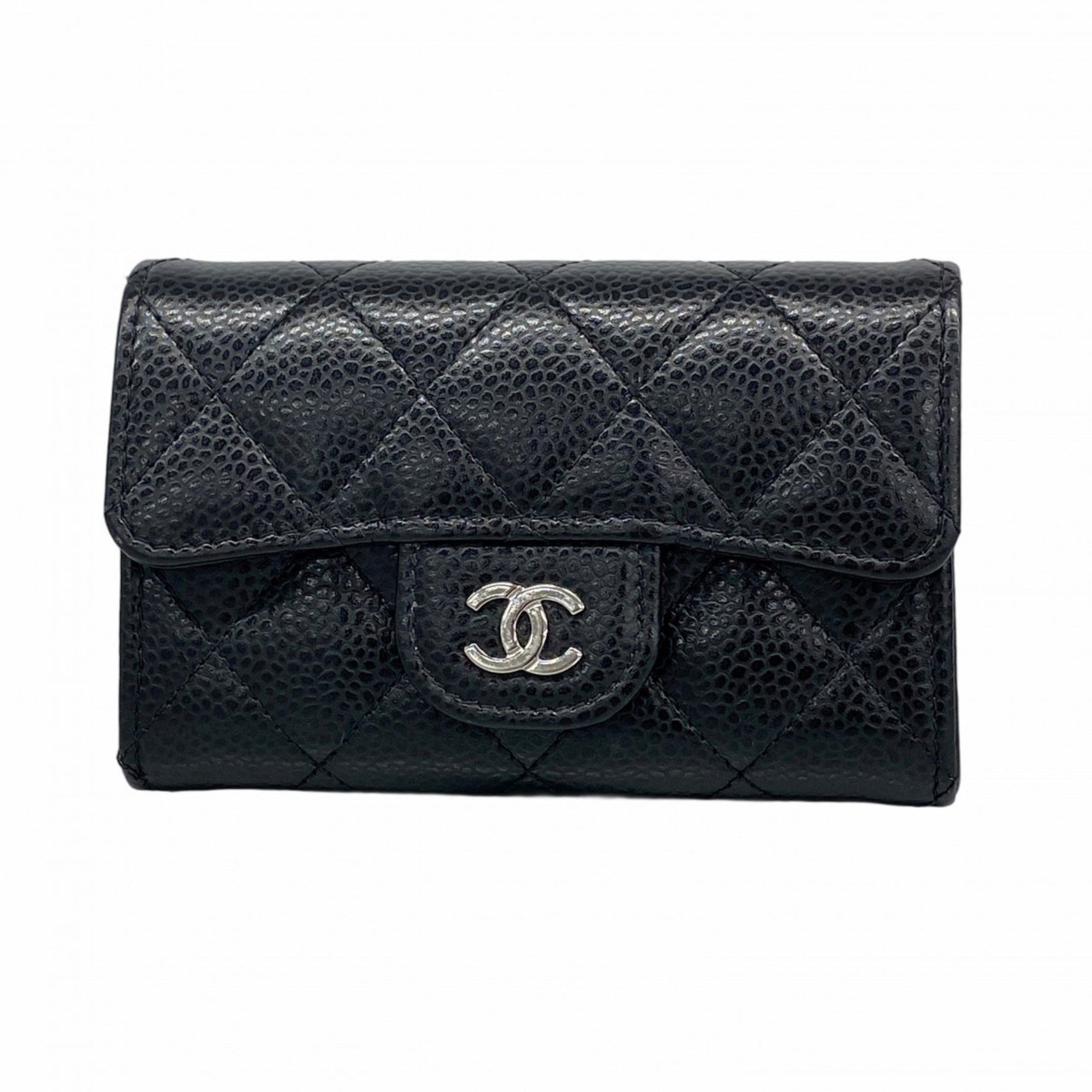 Chanel Matelasse Business Card Case in Caviar Leather