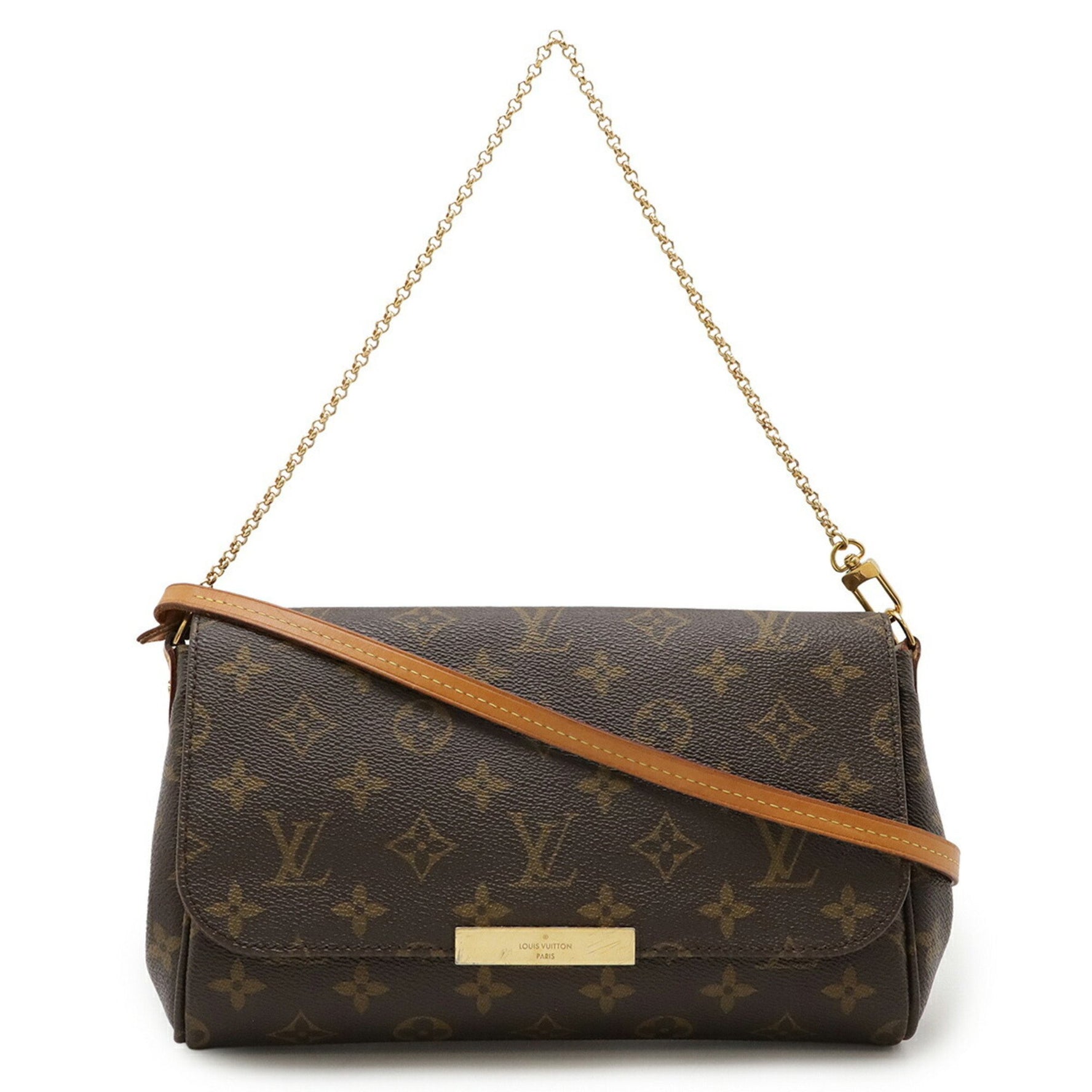 Louis Vuitton Monogram Favorite MM Shoulder Bag, Chain Clutch Bag