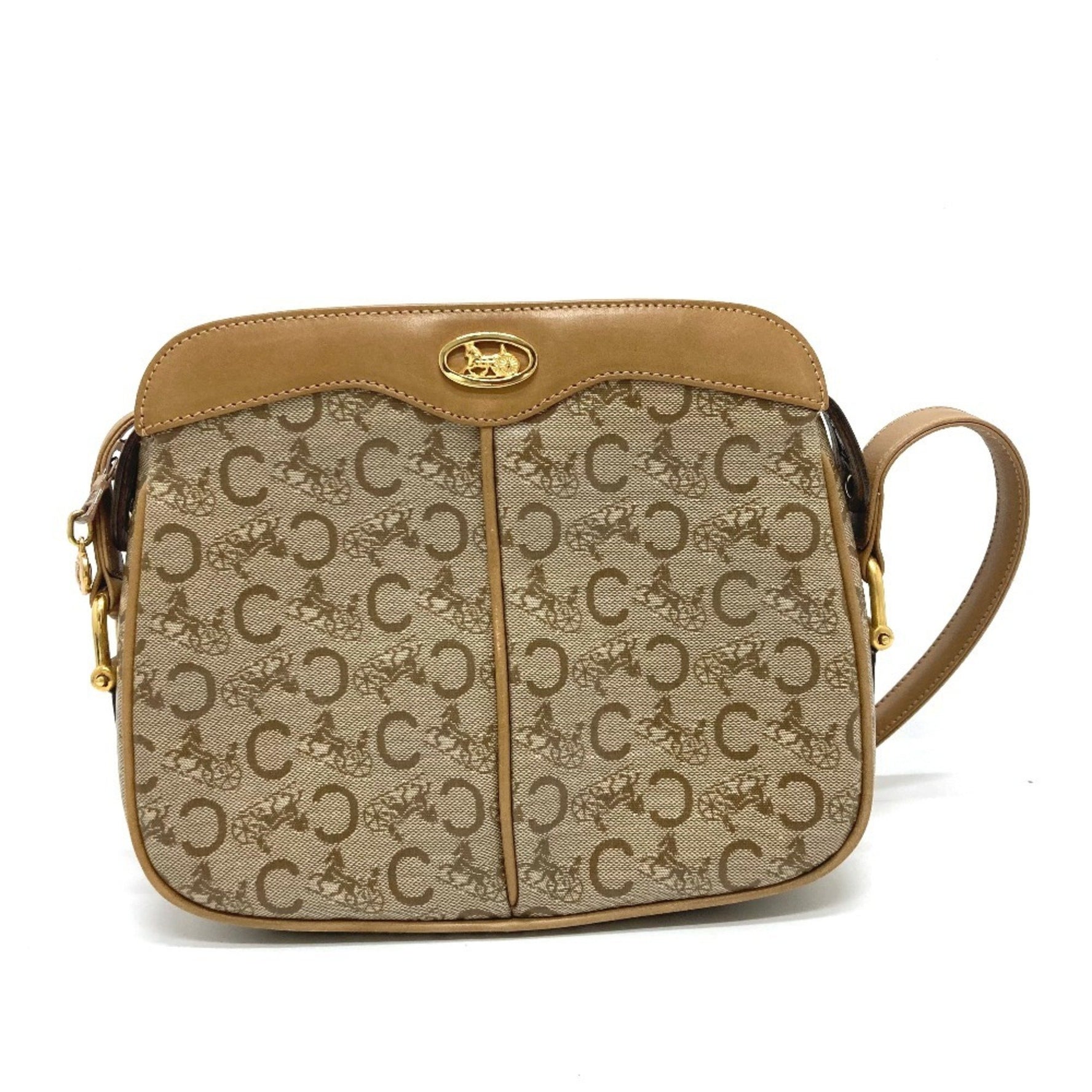 CELINE C Macadam Shoulder Bag, Crossbody Leather