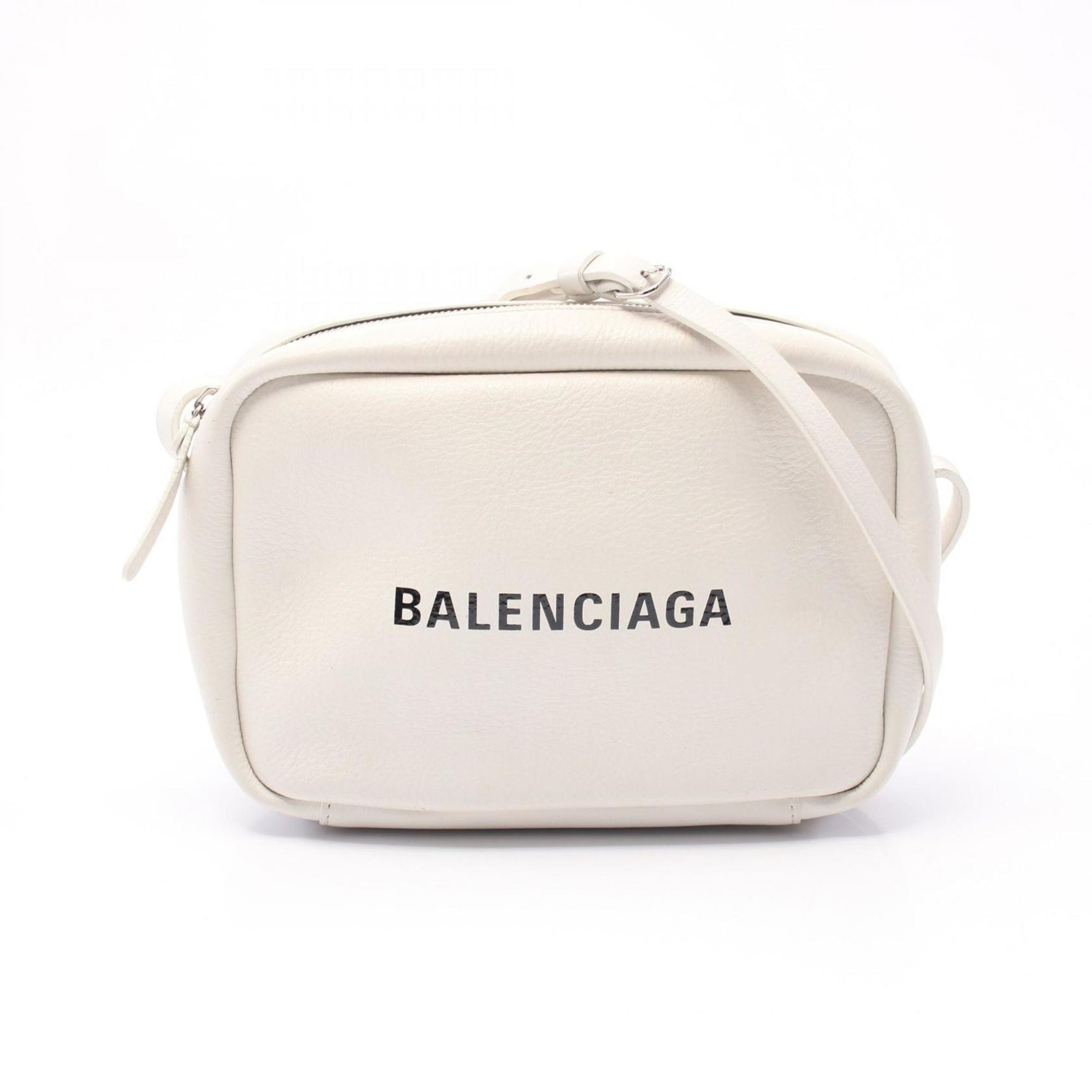 BALENCIAGA Everyday Camera Bag S Shoulder Leather Women's White