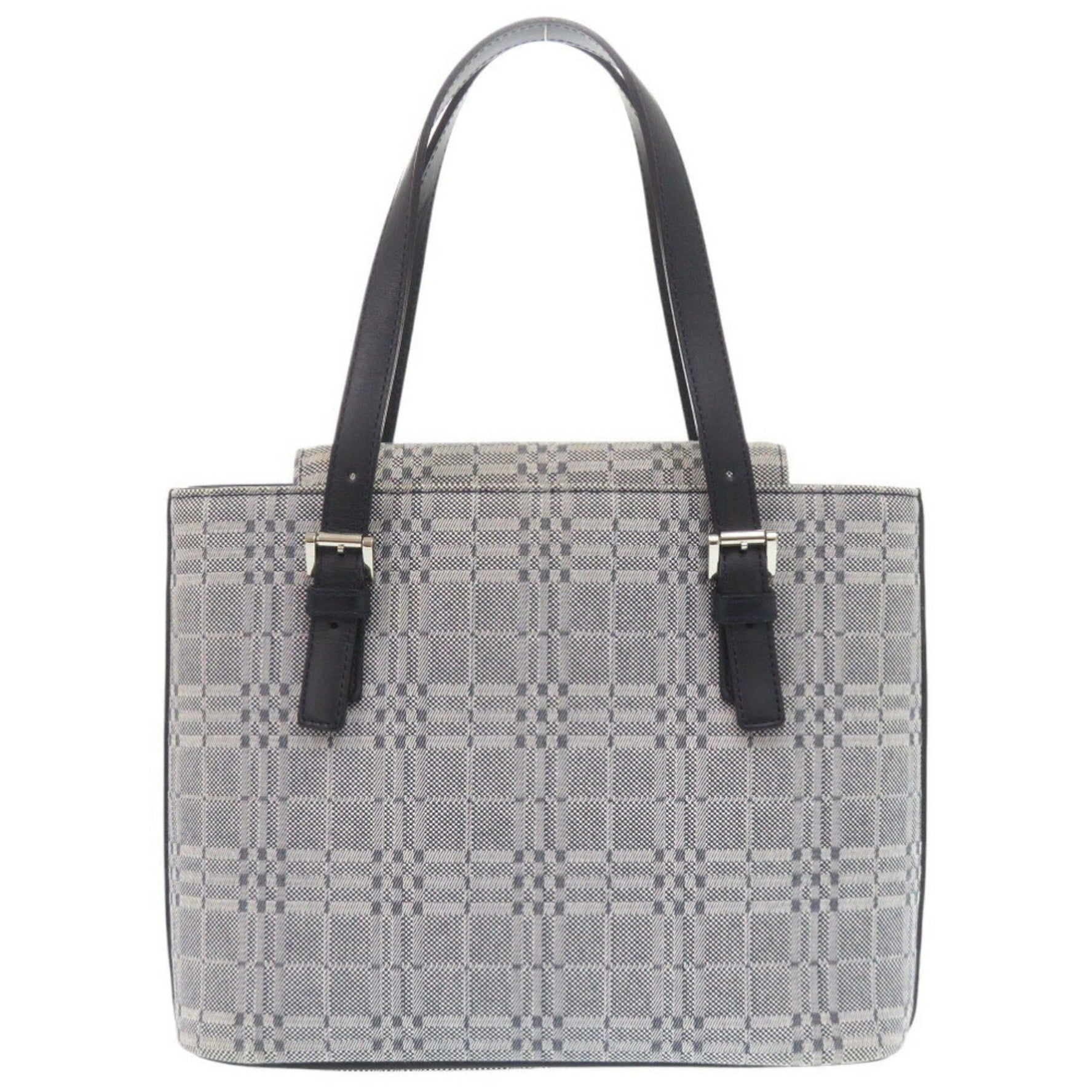 Burberry Canvas/Leather Grey Handbag