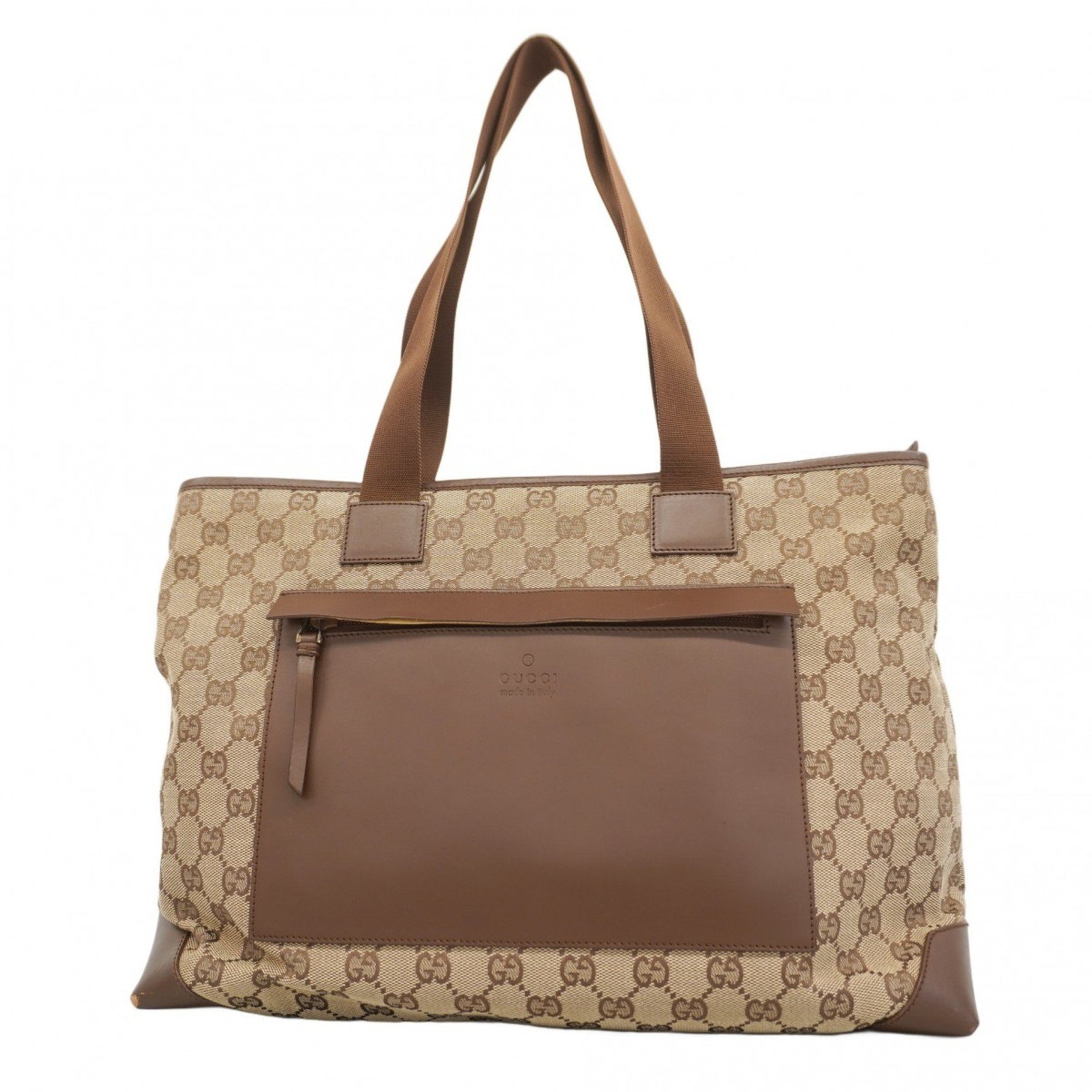Gucci Tote Bag GG Canvas Brown Beige Champagne