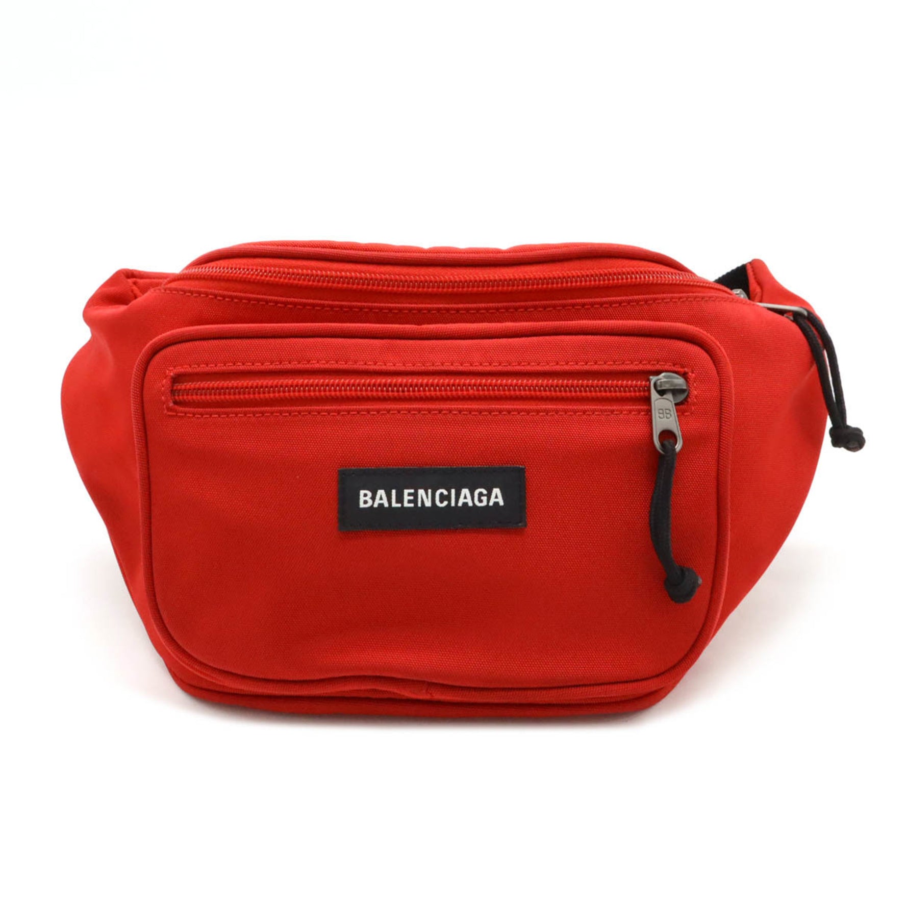 BALENCIAGA Belt bag, waist pouch, body hip nylon canvas, red, black,