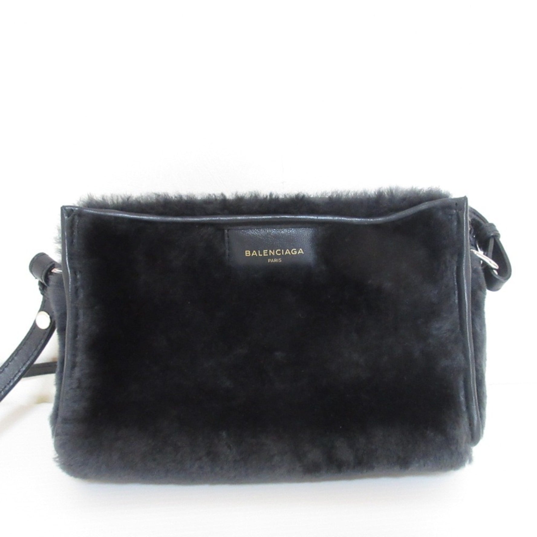 BALEMCIAGA Balenciaga Fur Shoulder Bag Black Women's