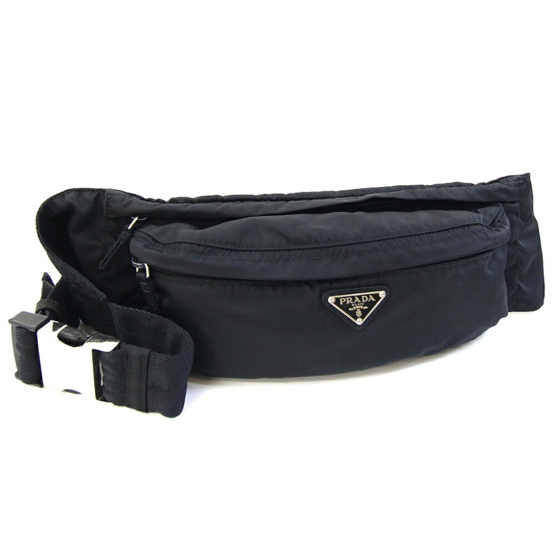 Prada body bag, nylon waist pouch .