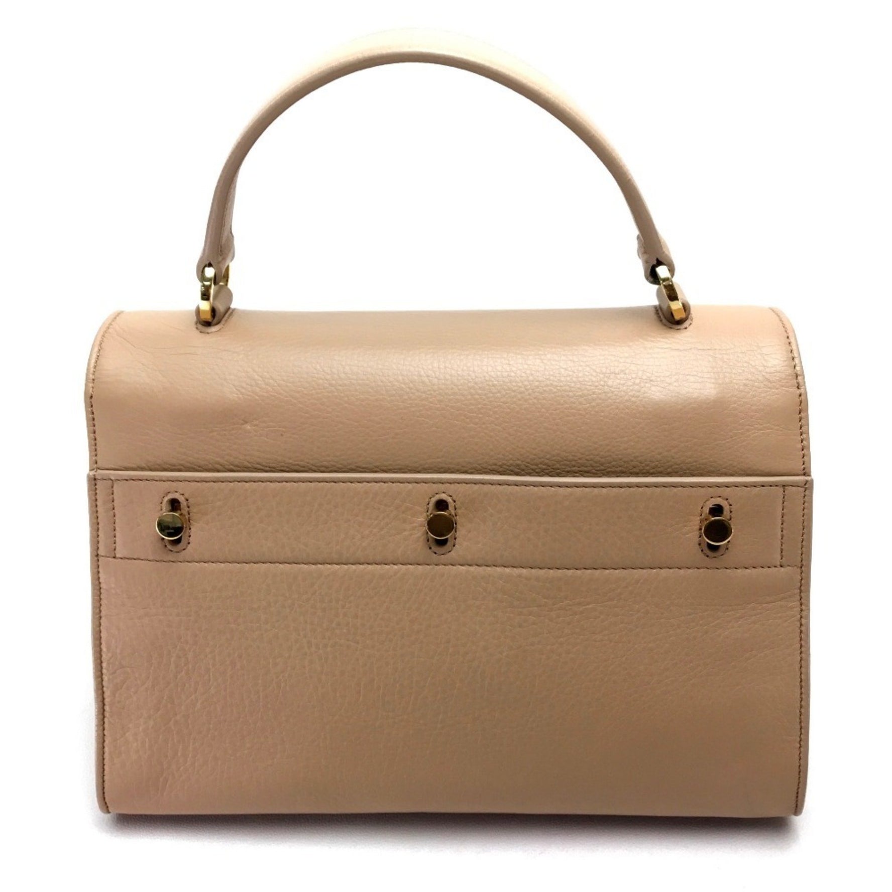 SAINT LAURENT Saint Laurent Paris Muse Toe Handbag Shoulder Bag Leather Women's Beige