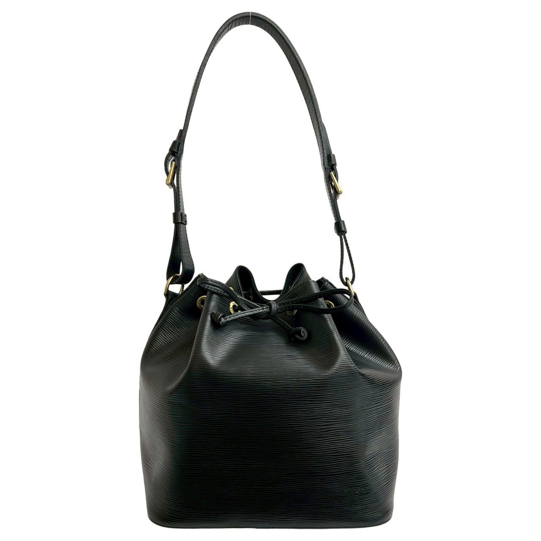 LOUIS VUITTON Petit Noe Epi Leather Drawstring Shoulder Bag/Body Bag Noir