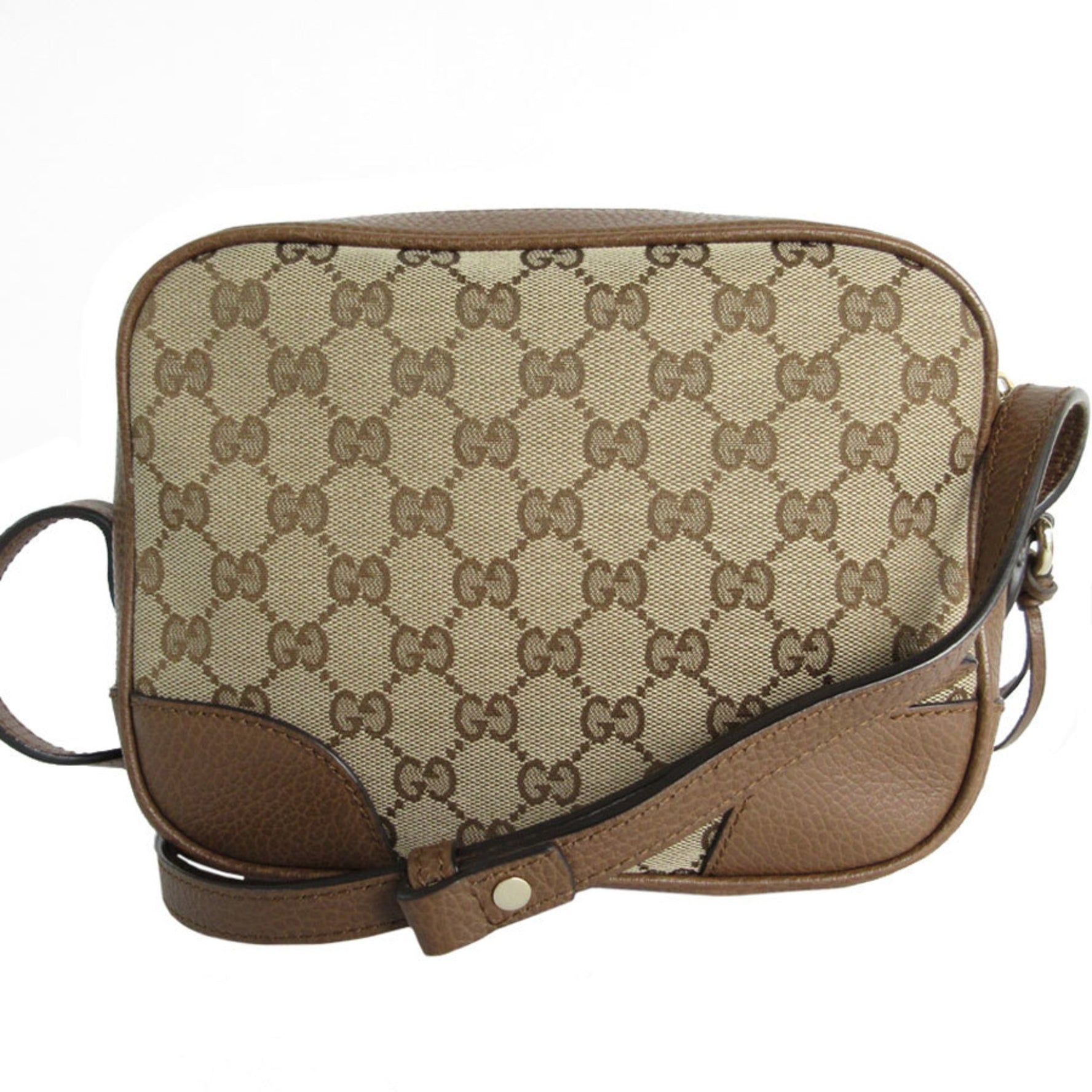 GUCCI Shoulder Bag GG Canvas Leather Beige Brown Women's s0123f