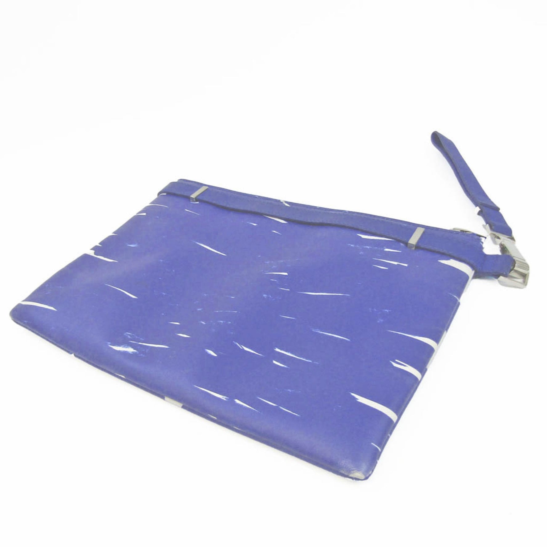 Balenciaga ILIAS CLIP Men,Women Leather Clutch Bag Blue