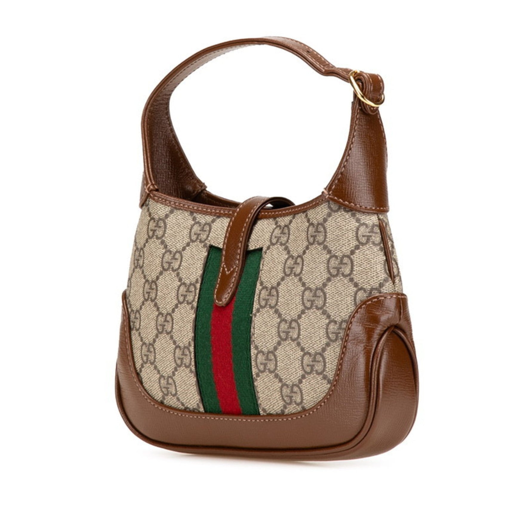Gucci GG Supreme Ophidia Jackie 1961 Mini Handbag/Shoulder Bag, Beige/Brown Leather