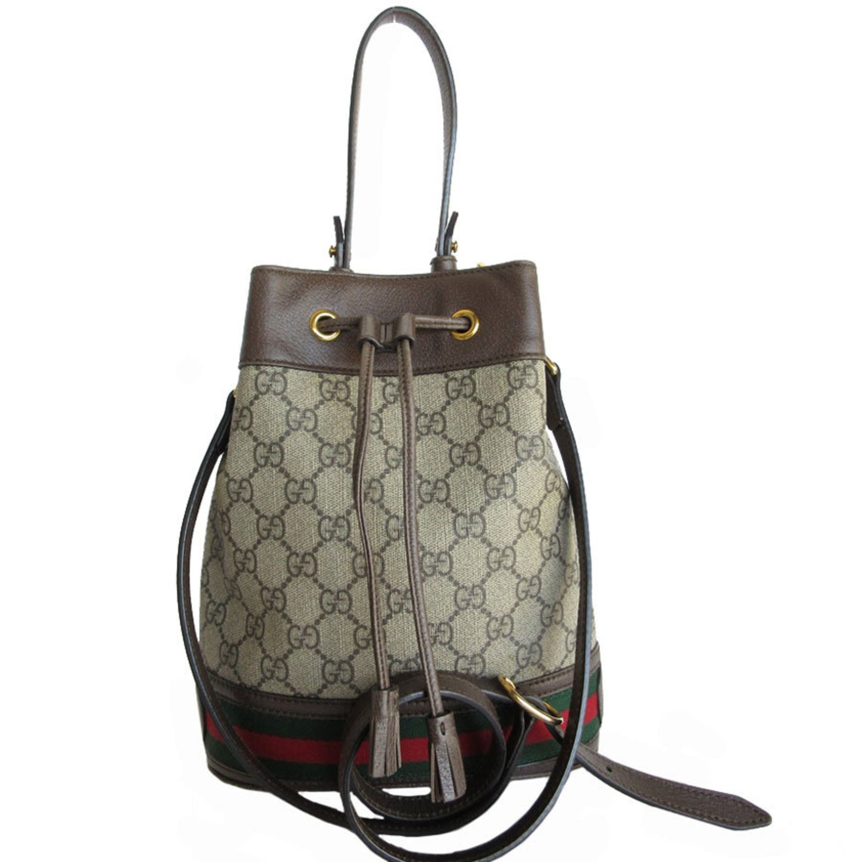 GUCCI Handbag Shoulder Bag GG Supreme Leather Brown Women's s0233i