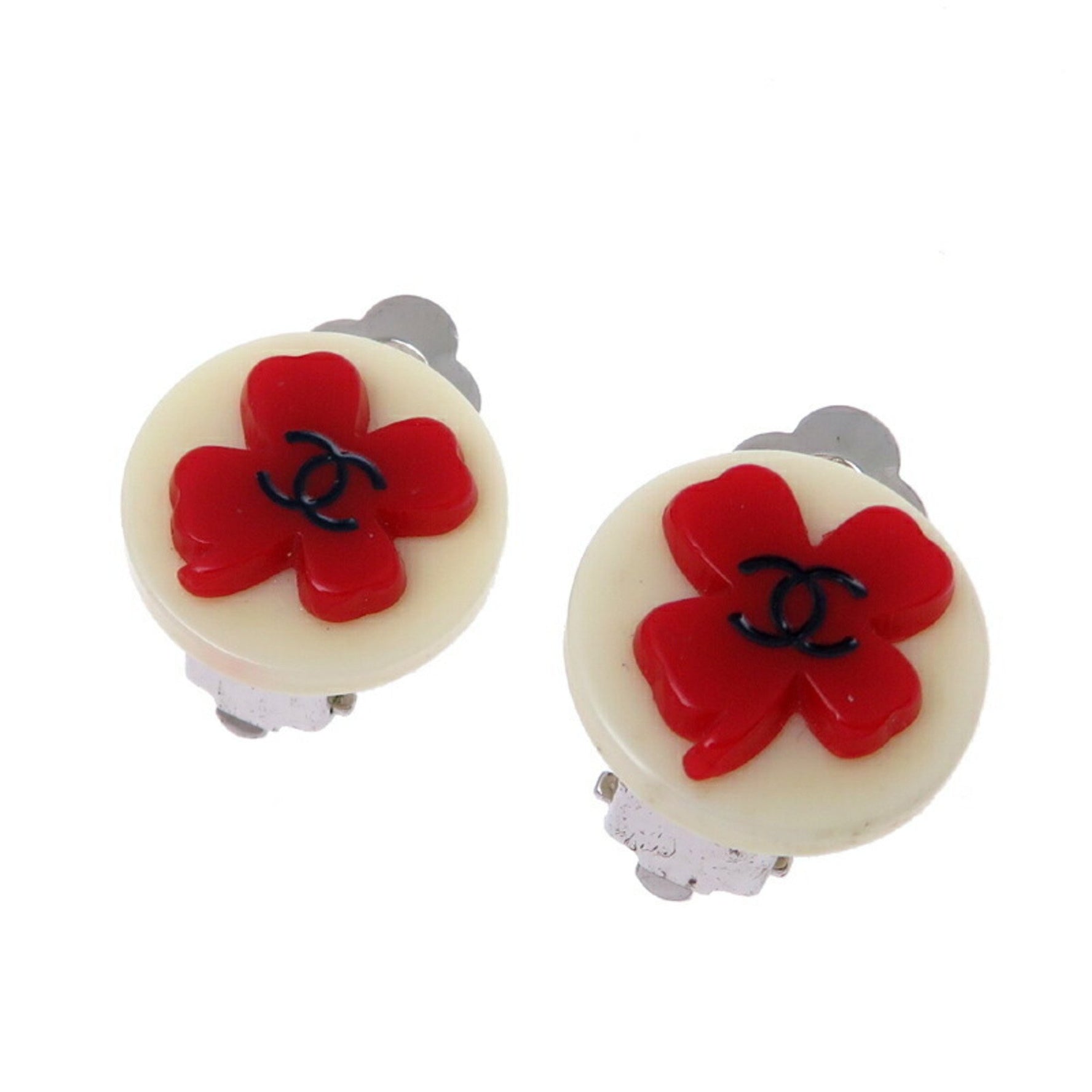 Chanel Coco Mark Clover Women's Metal Earrings