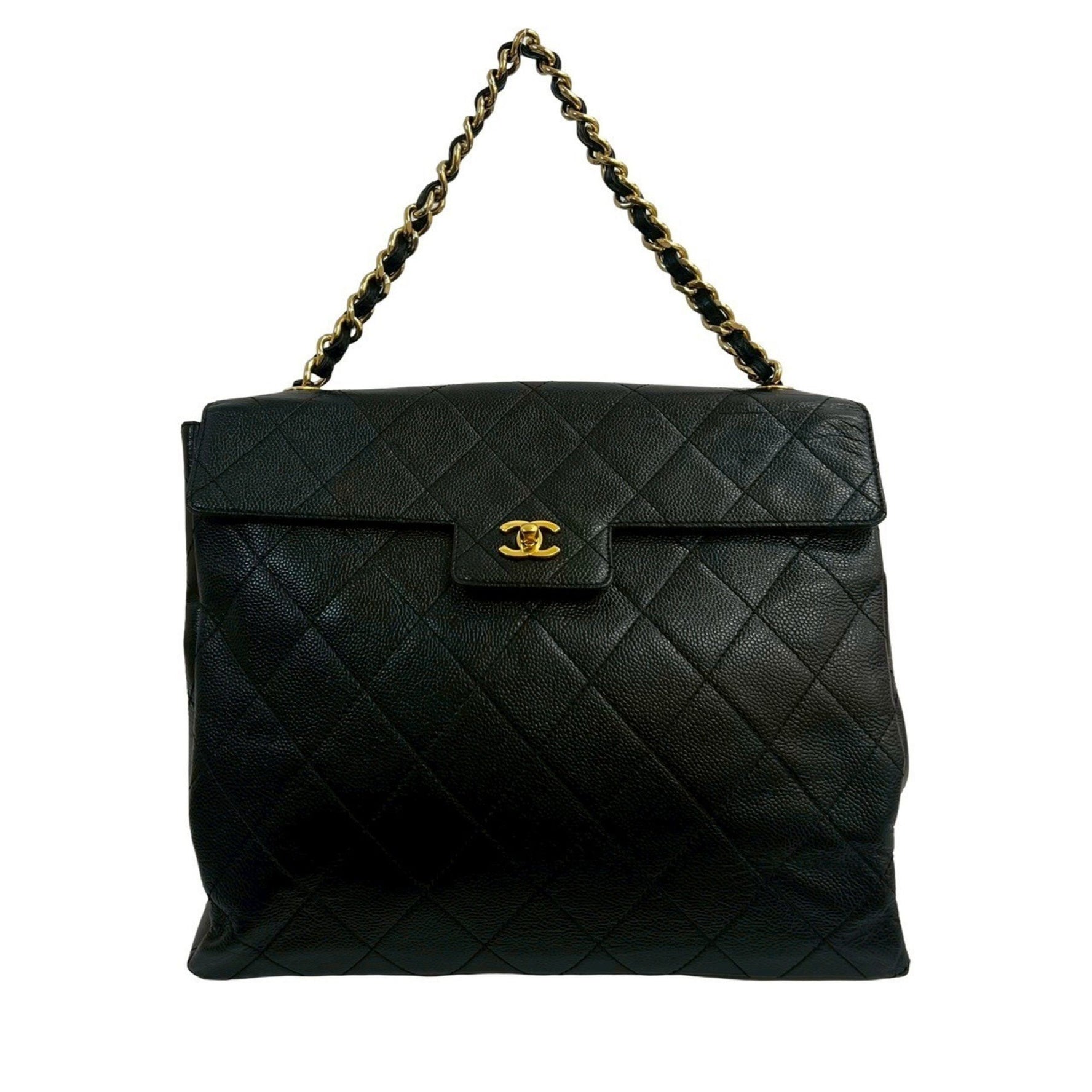 Seal No. 6 CHANEL Matelasse Coco Caviar Leather Chain Handbag 716-2