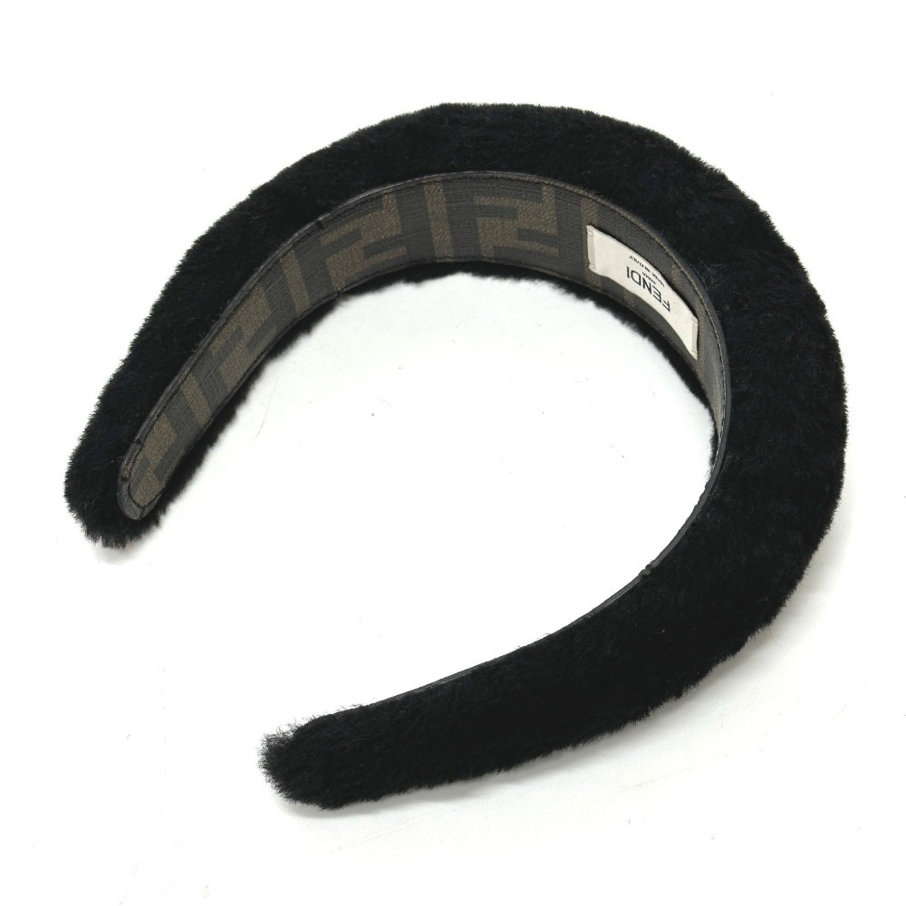 FENDI Hairband Headband Boa Zucca Hair Accessory Fur