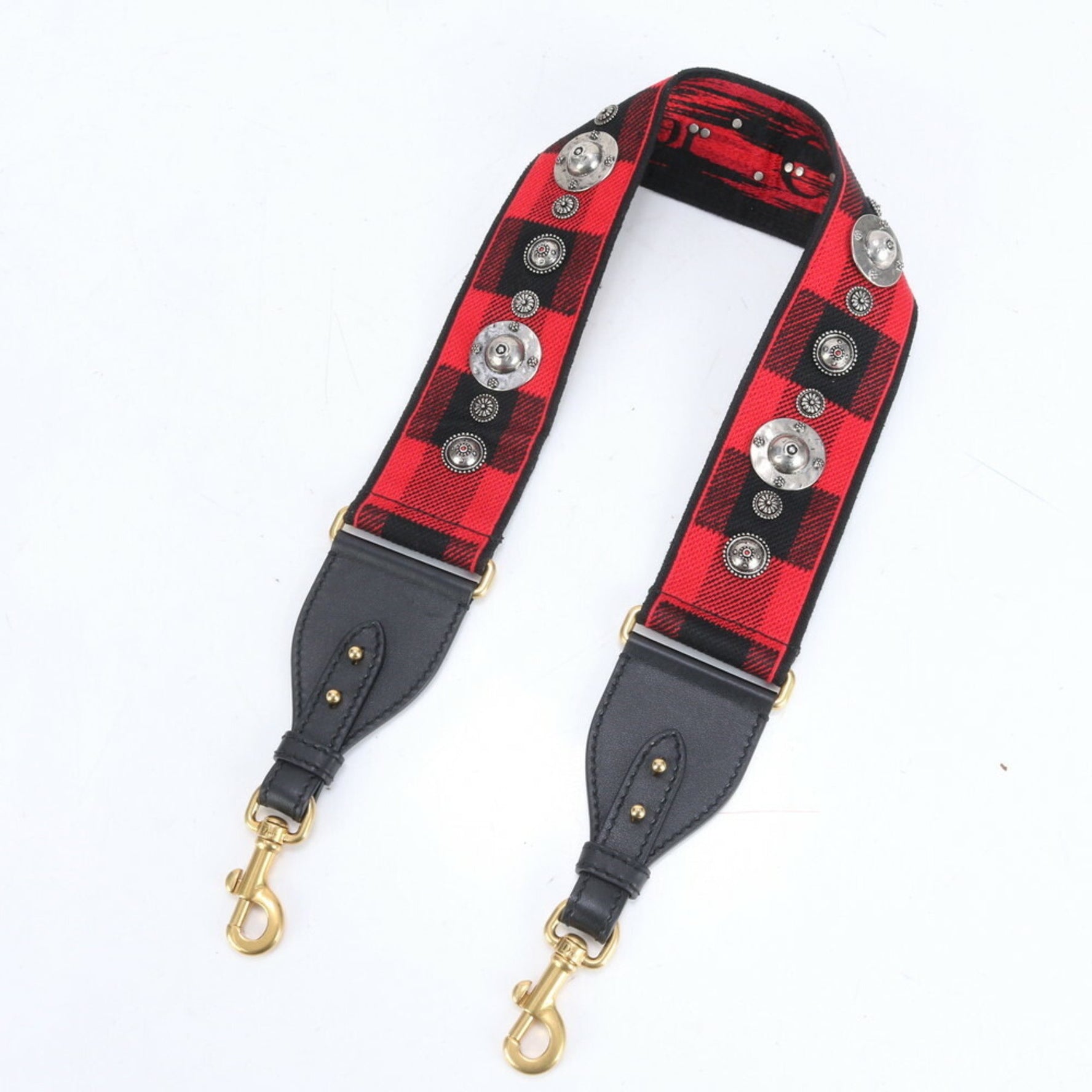 Christian Dior Leather Shoulder Bag Strap Embroidered Medallion for Women