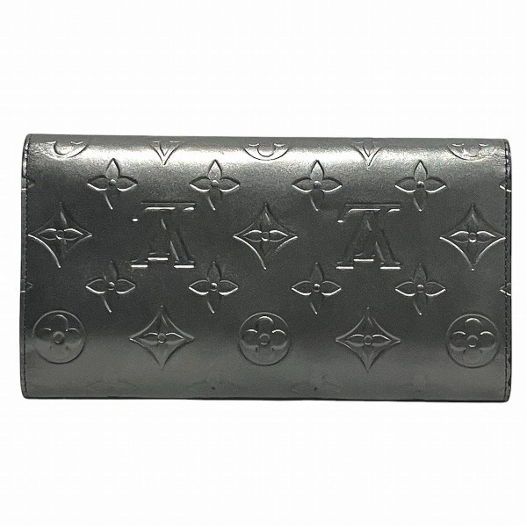 Louis Vuitton Monogram Matte Porte Tresor International M65102 Noir Tri-fold Wallet for Women