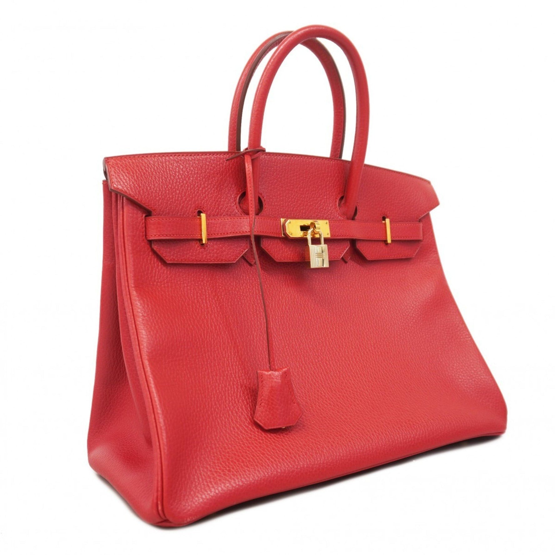 Hermes Hermès Birkin 35 Ardennes Handbag, Red, with 〇Y Stamp, Women's