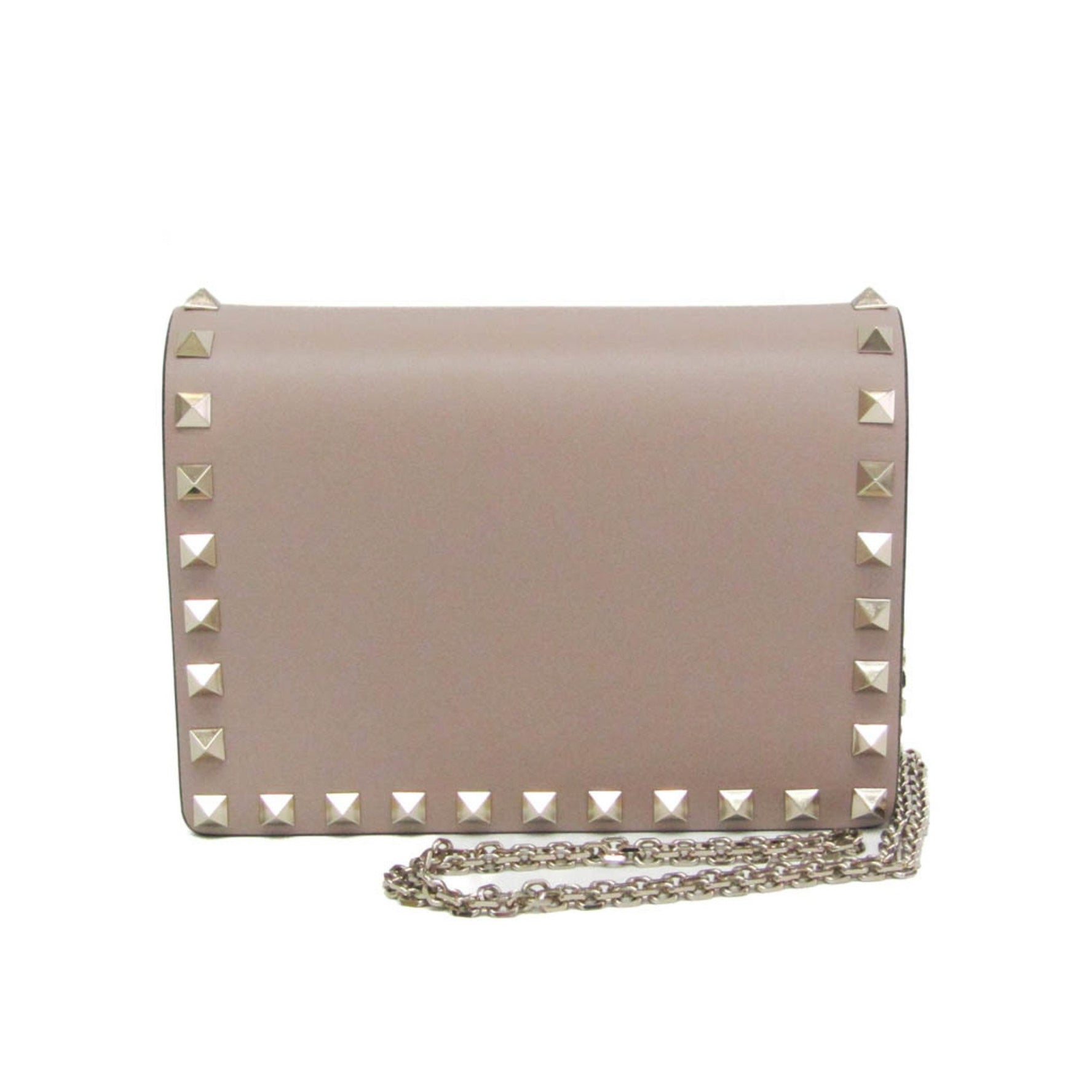 Valentino Garavani Rock Studs Leather Shoulder Bag Pink Beige