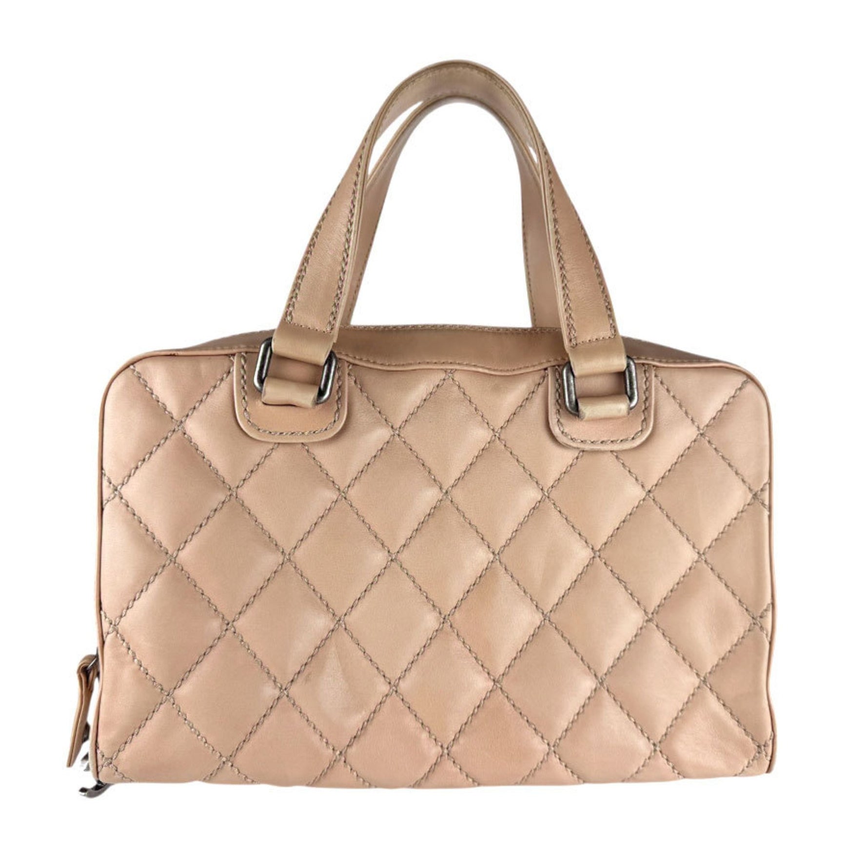 CHANEL Wild Stitch Leather Handbag in Pink Beige