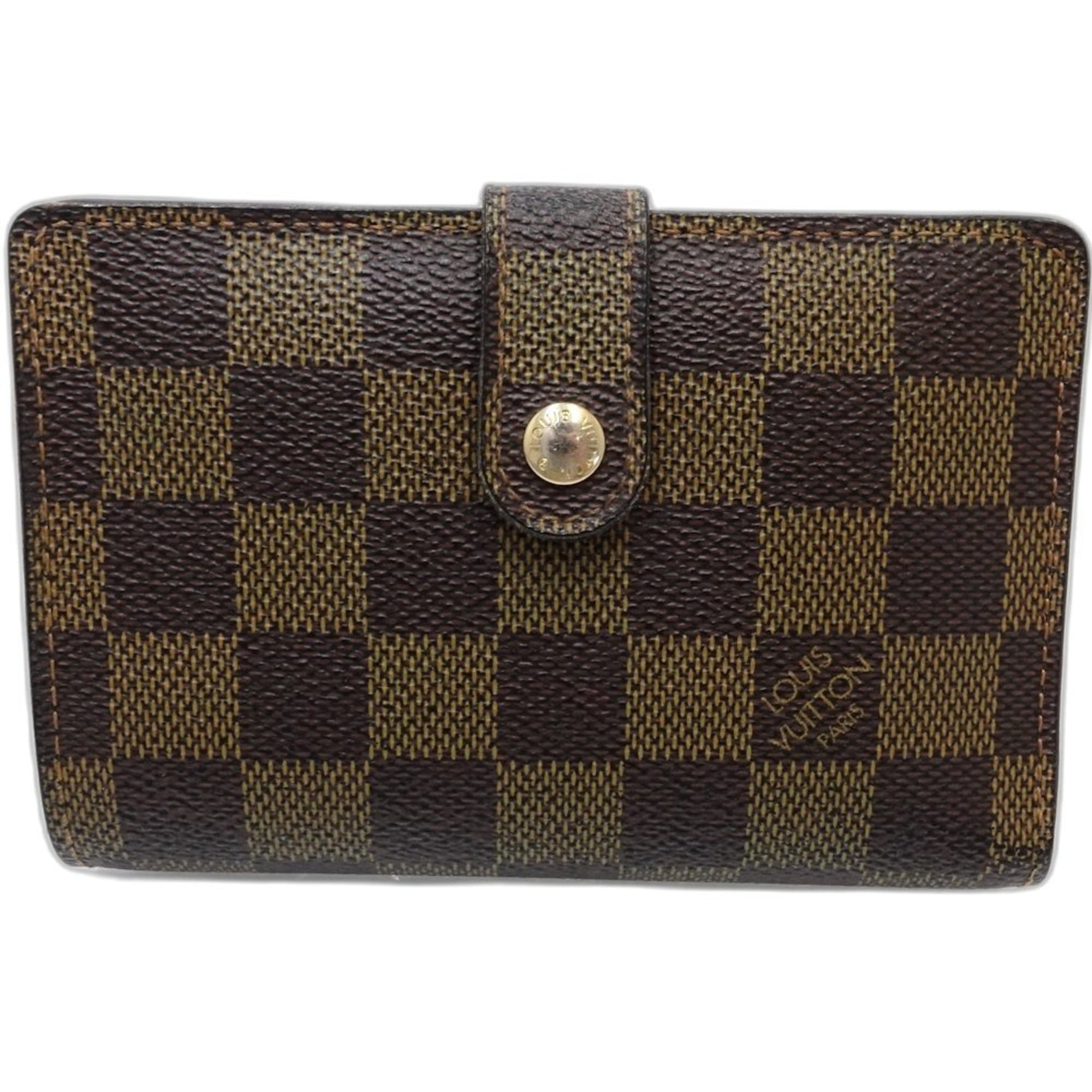 Louis Vuitton Damier Bi-fold Wallet Porto Monnaie Viennois Ebene