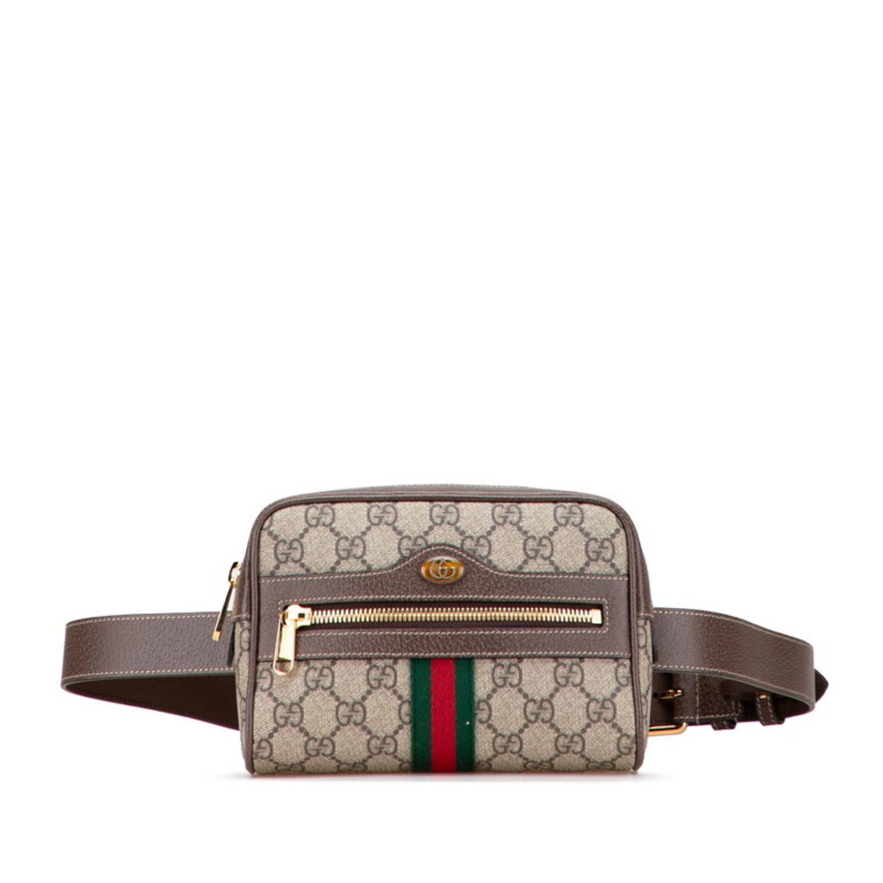 Gucci Ophidia GG Supreme Waist Bag/Belt Bag 85 34 Beige Brown Leather