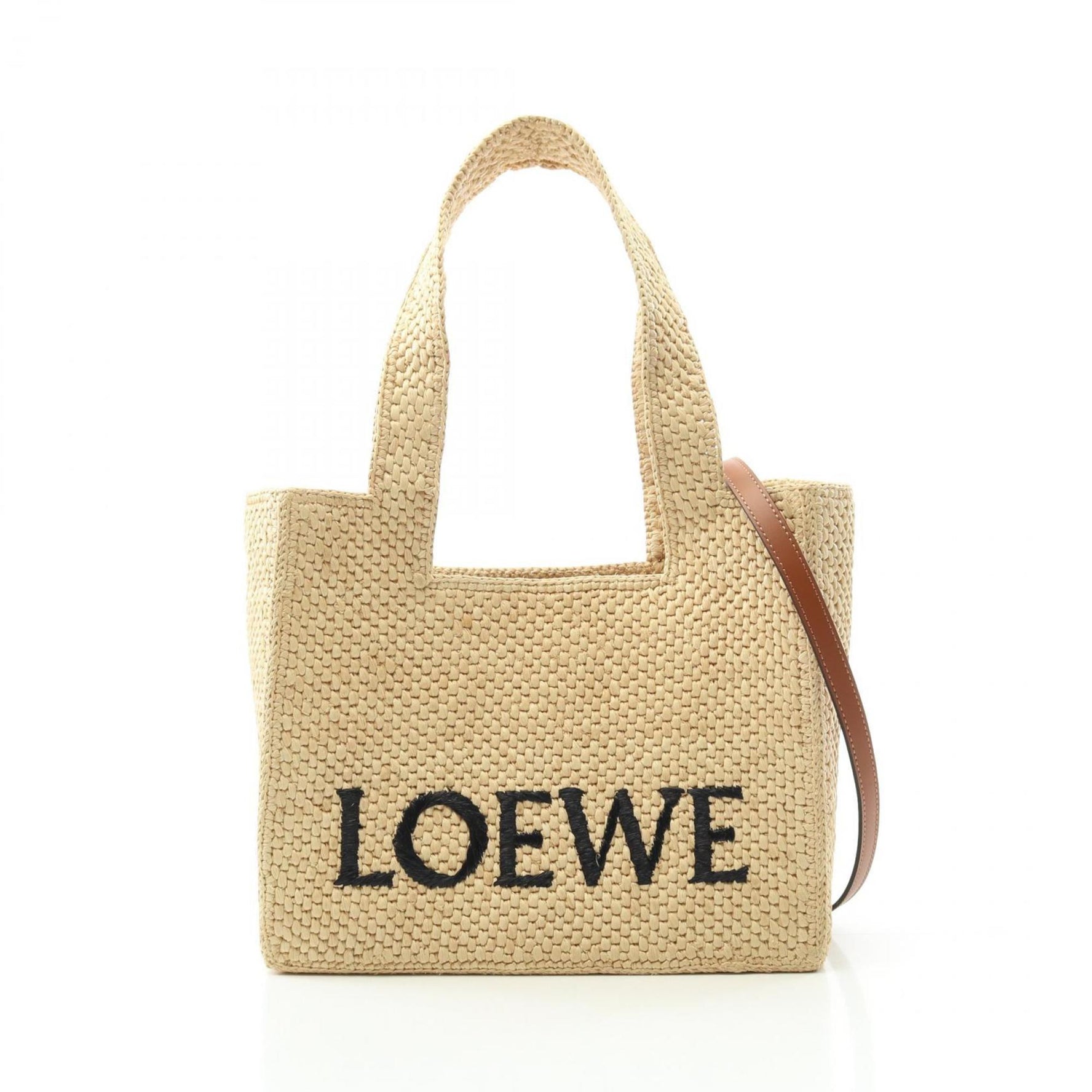 LOEWE Font Medium Tote Bag Raffia